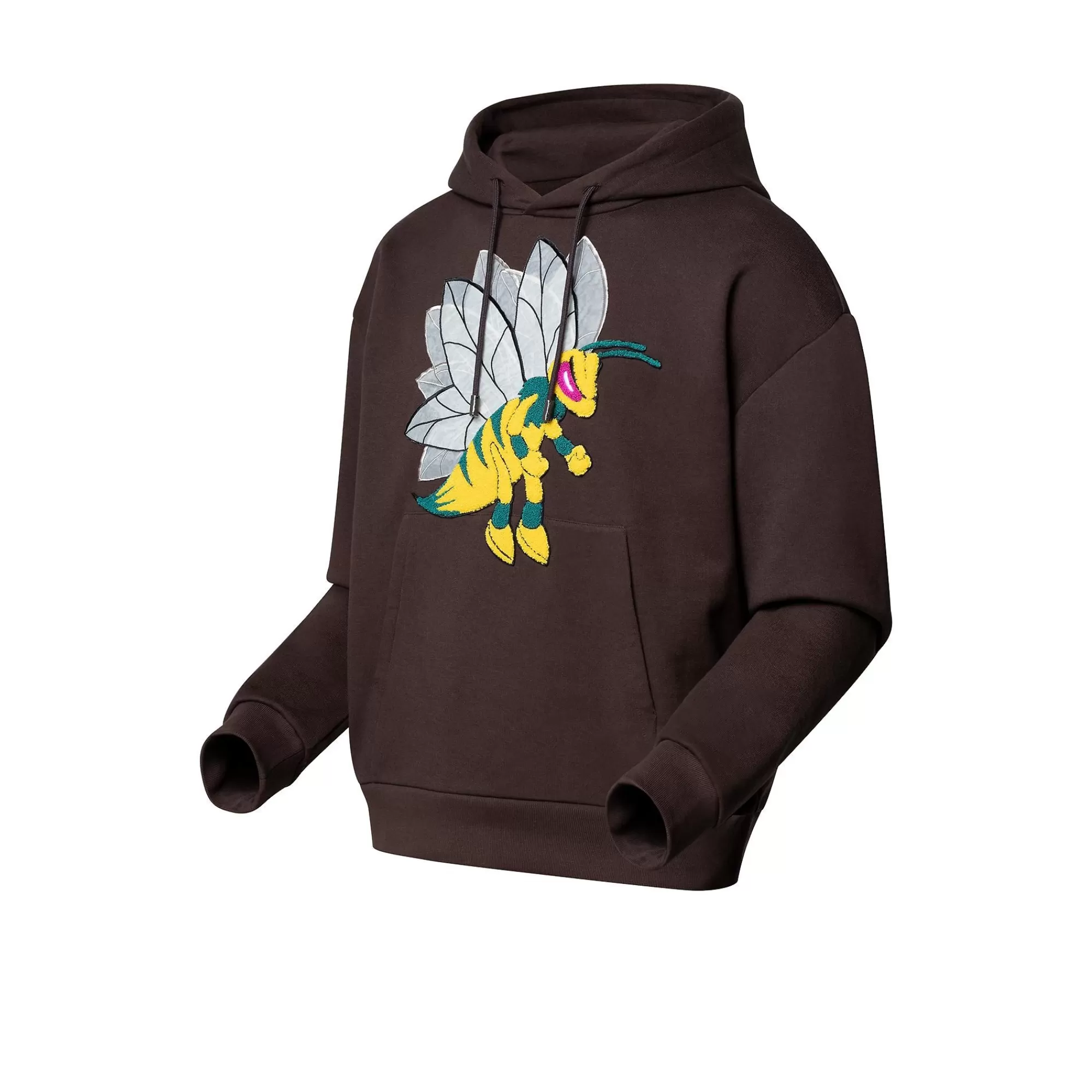Fashion Louis Vuitton Graphic Bee Patched Hoodie
