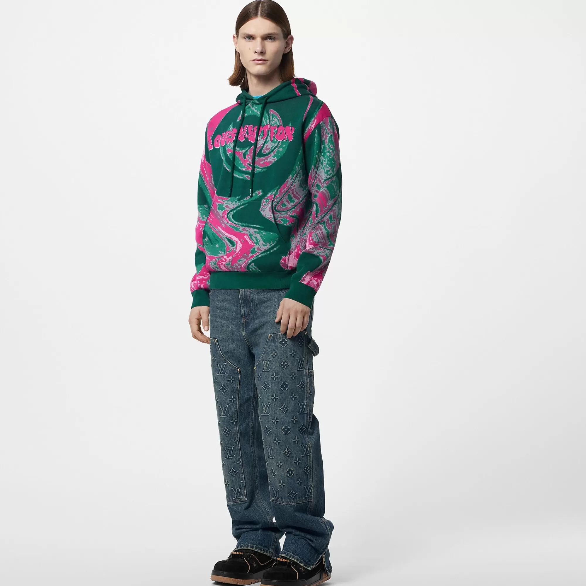 Shop Louis Vuitton Graphic Cotton Hoodie