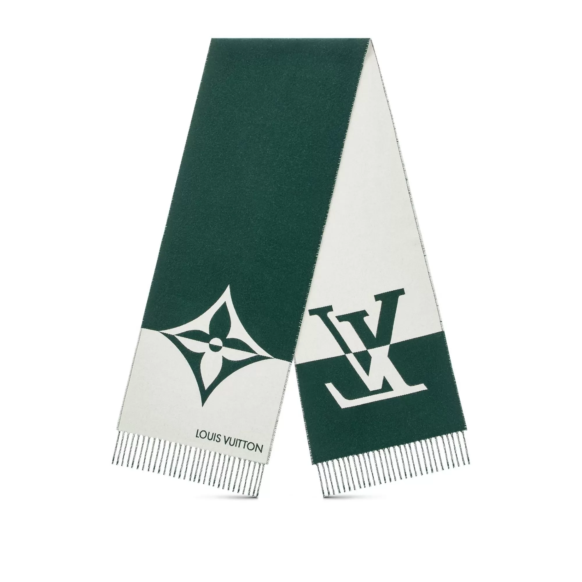 Best Sale Louis Vuitton Graphic Dual Scarf Dark Green