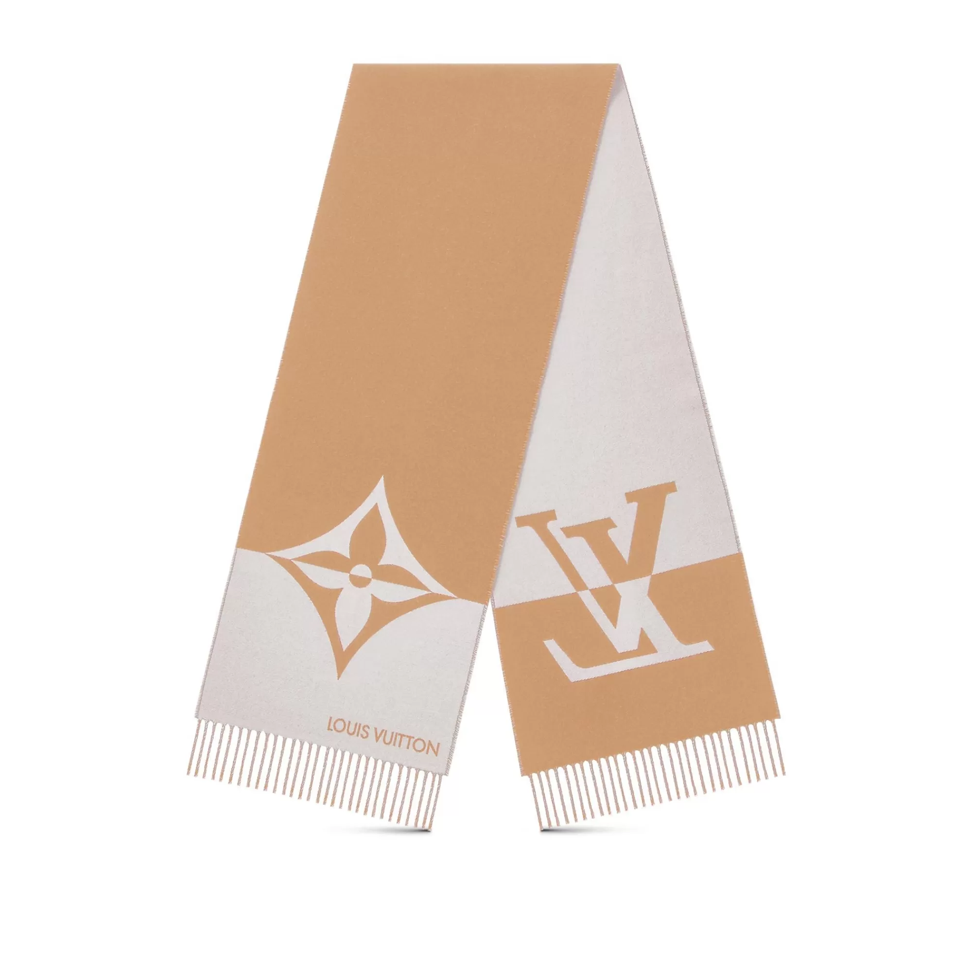 Fashion Louis Vuitton Graphic Dual Scarf Beige
