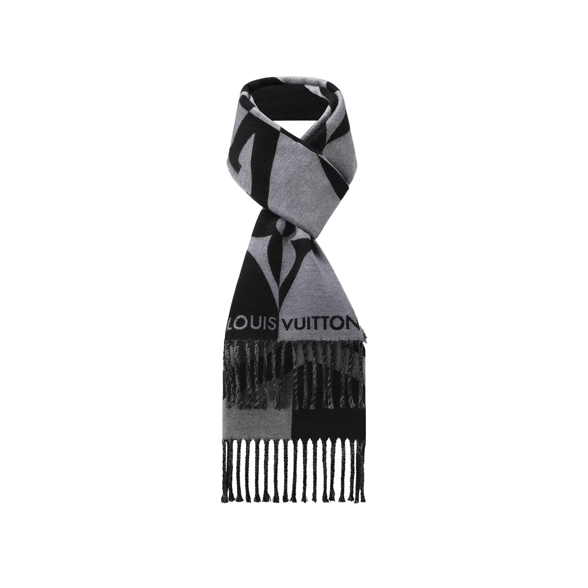 Store Louis Vuitton Graphic Dual Small Scarf Black