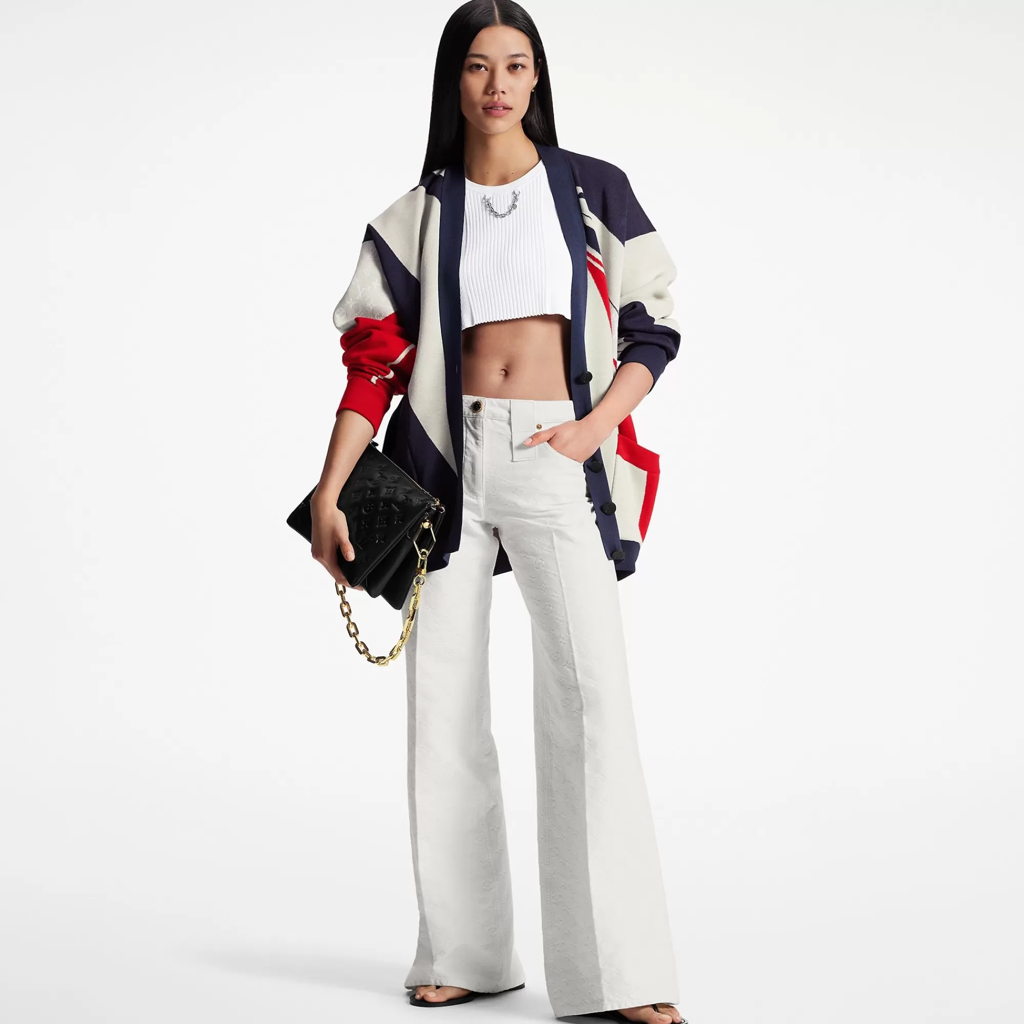 Sale Louis Vuitton Graphic Nautical Knit Cardigan