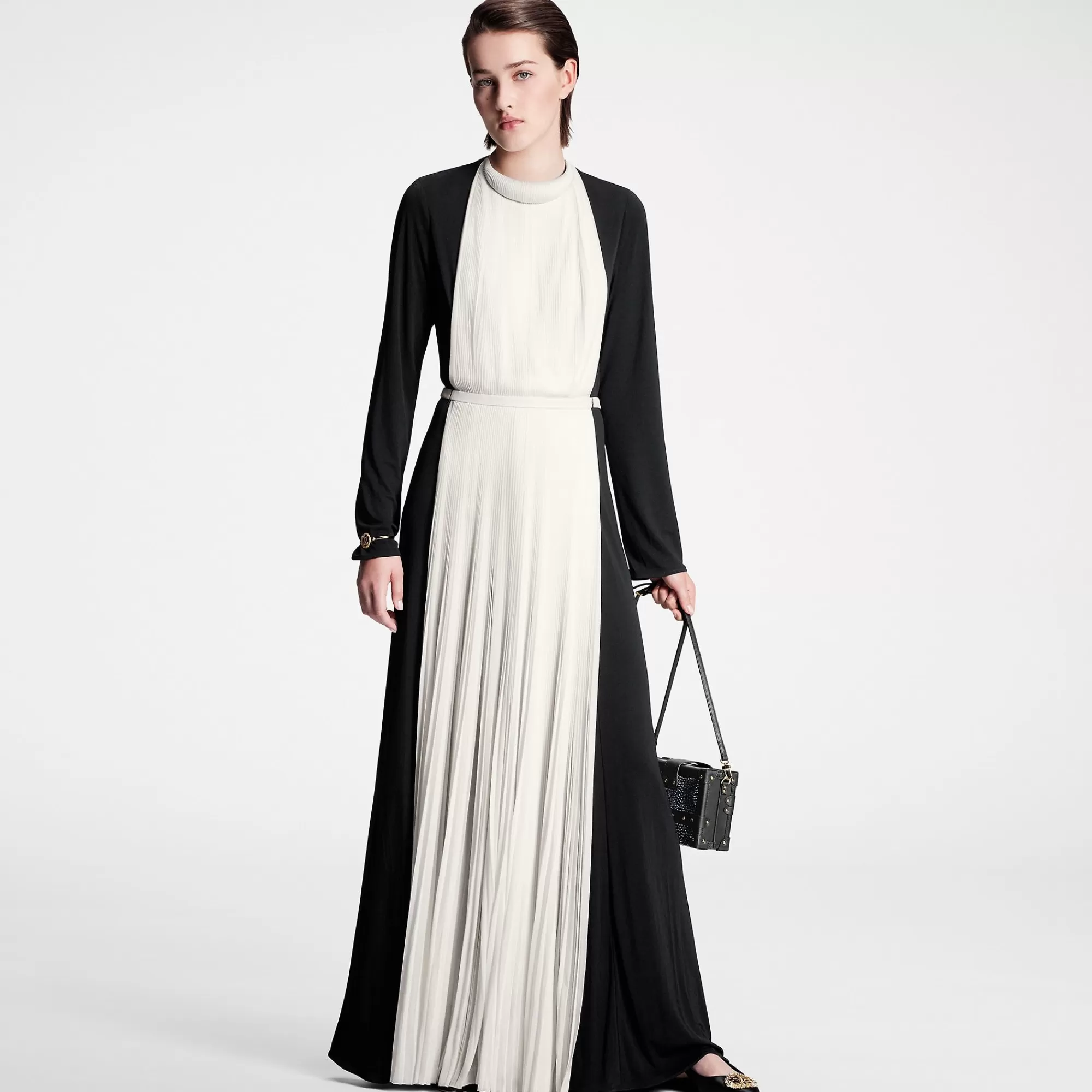 Outlet Louis Vuitton Graphic Pleated Accent Gown