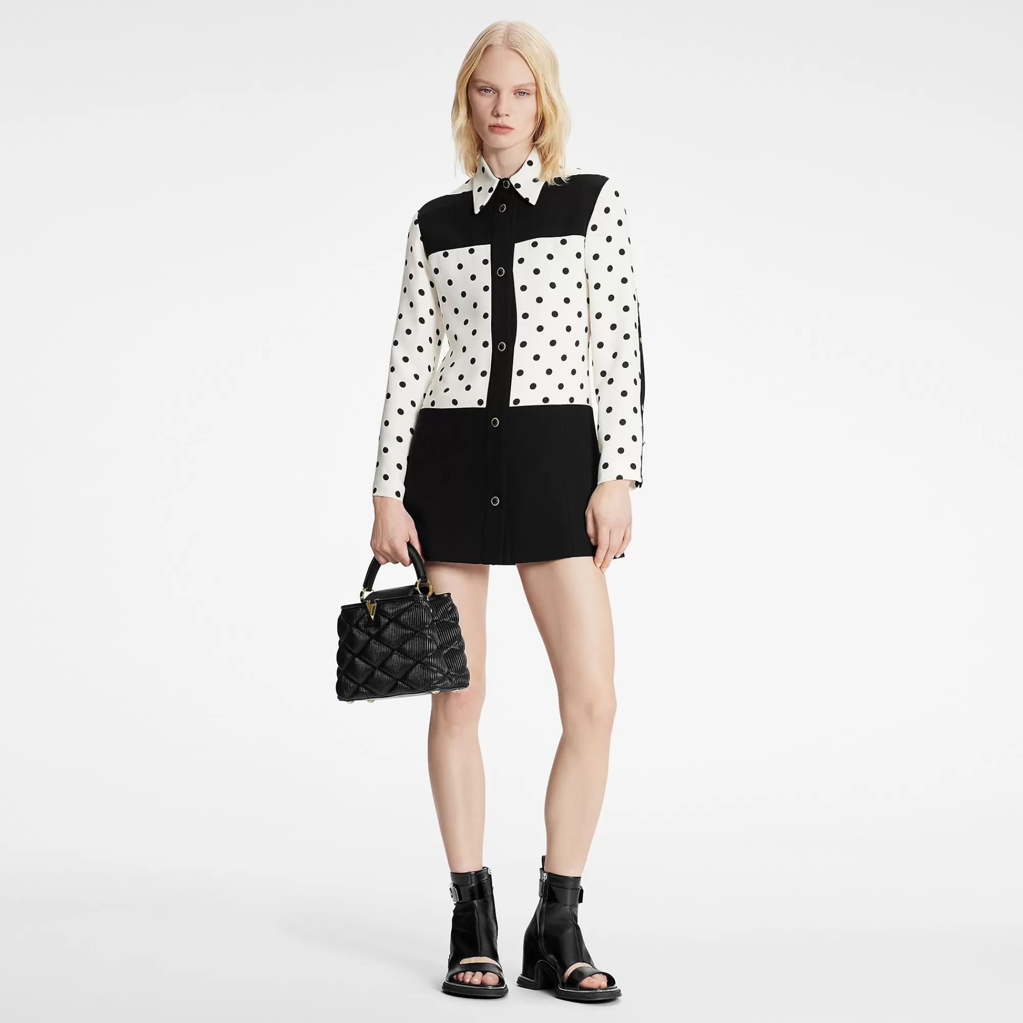 Online Louis Vuitton Graphic Polka Dot Mini Shirt Dress