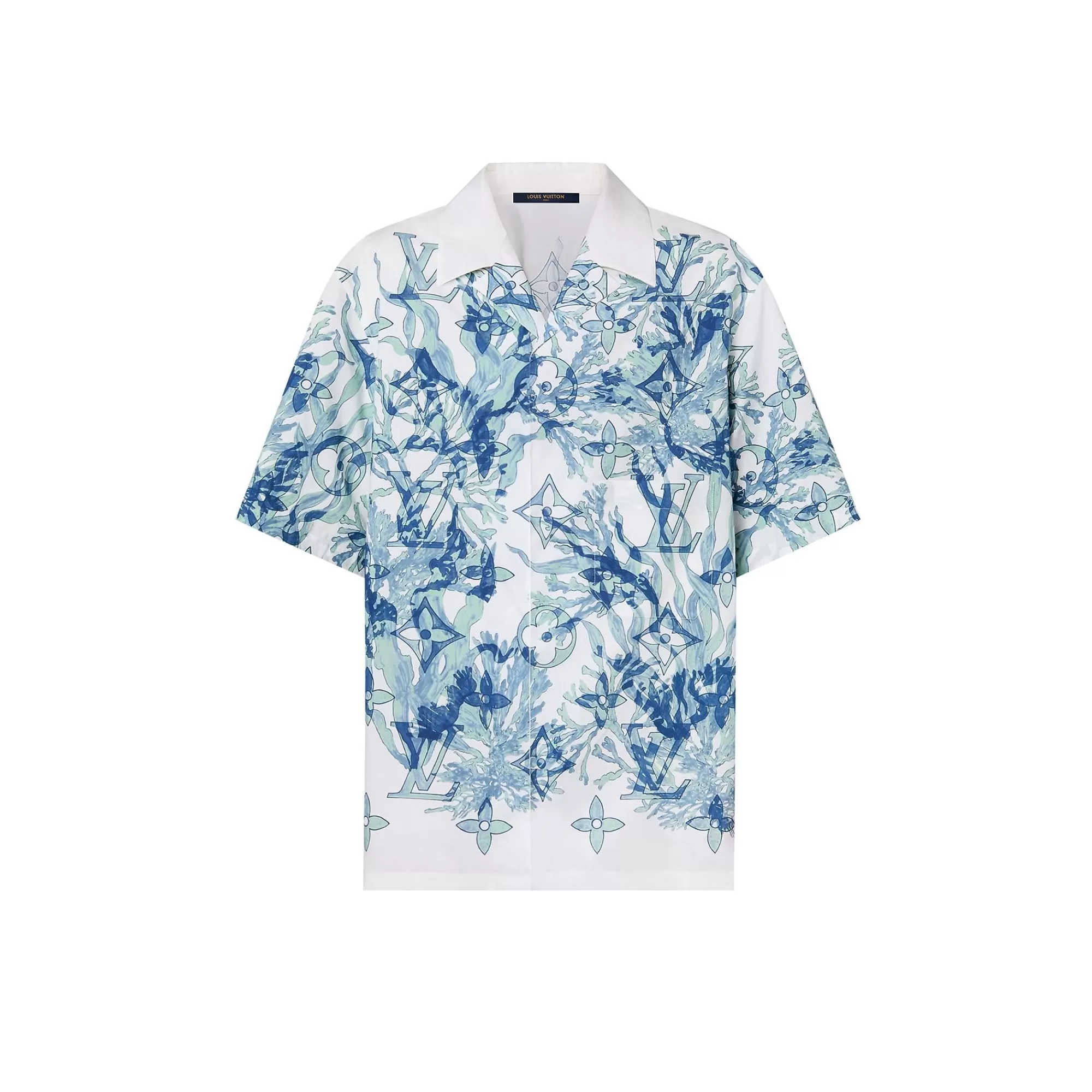 Discount Louis Vuitton Graphic Short-Sleeved Cotton Shirt