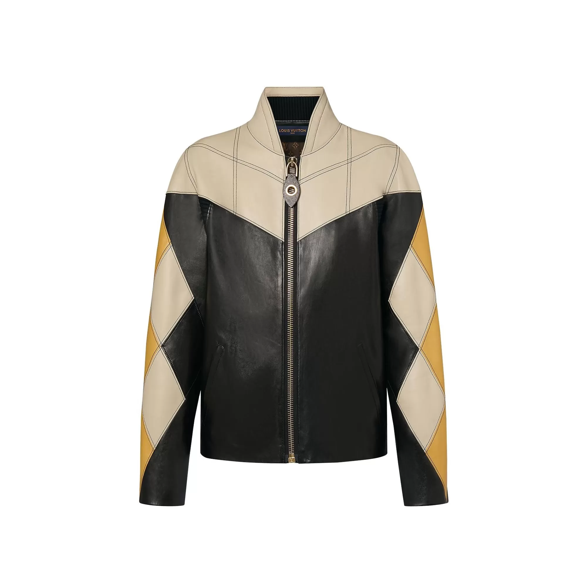 Best Louis Vuitton Harlequin Sleeve Leather Jacket