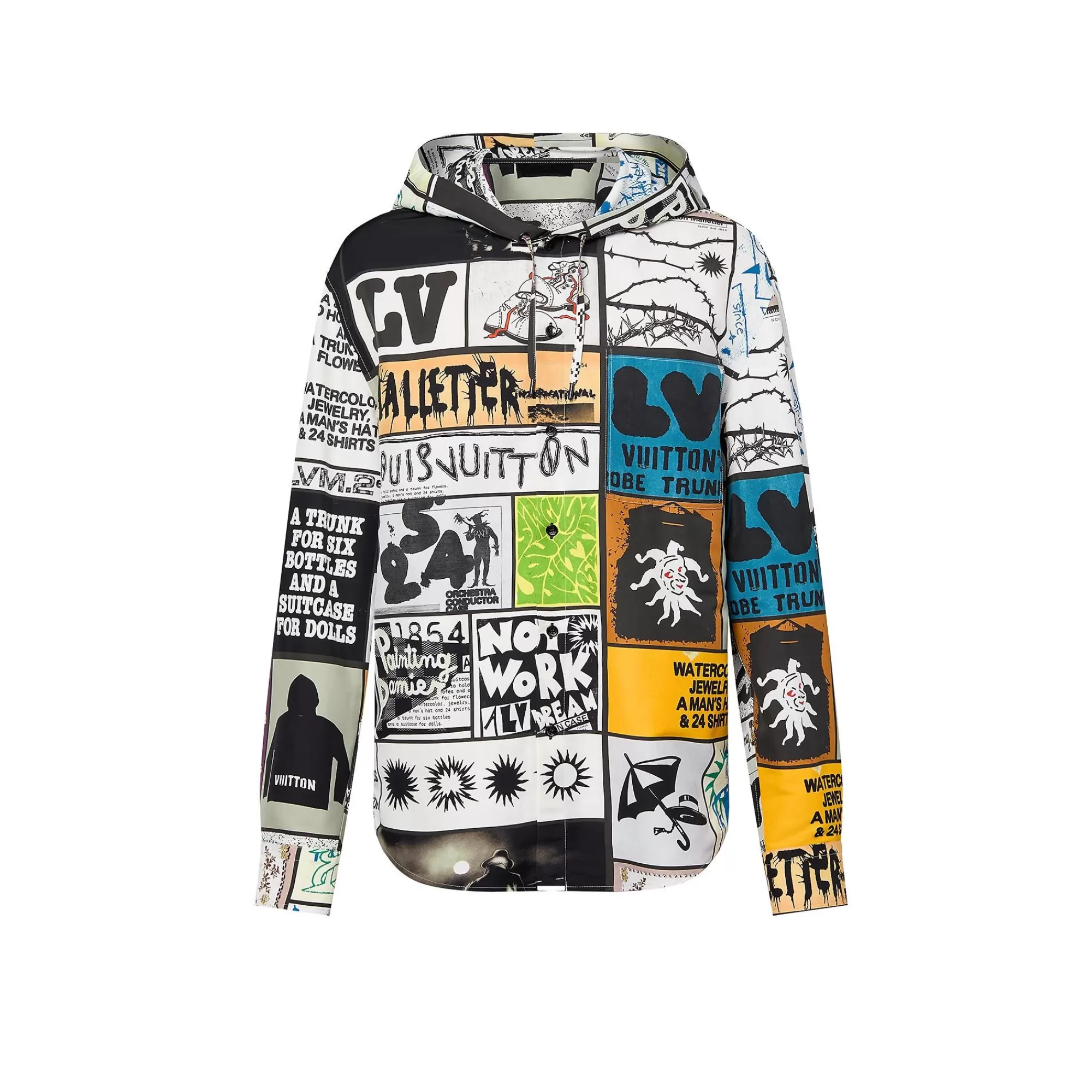 Sale Louis Vuitton Hooded Silk Blend Overshirt