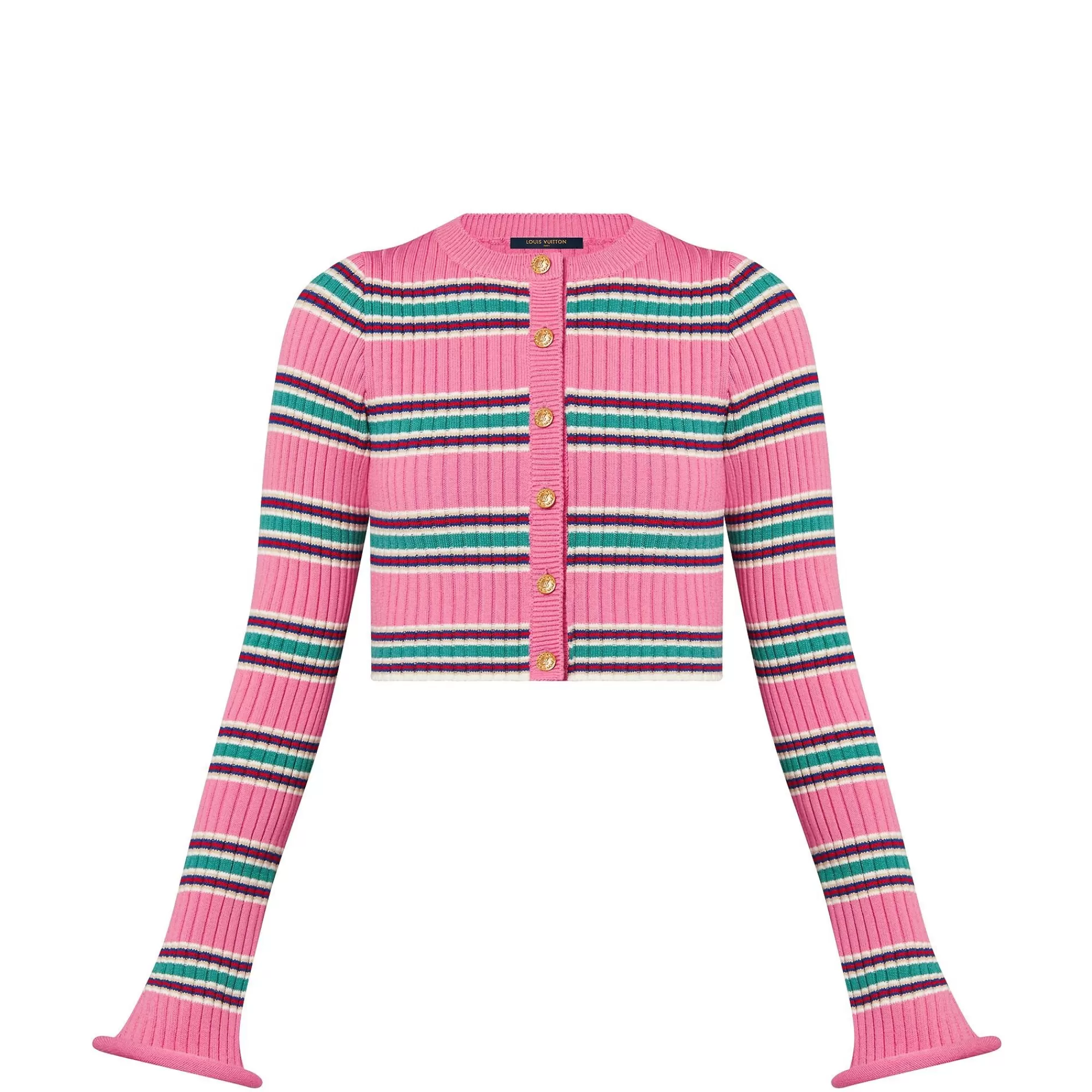 Cheap Louis Vuitton Horizontal Stripes Trumpet Sleeve Cardigan