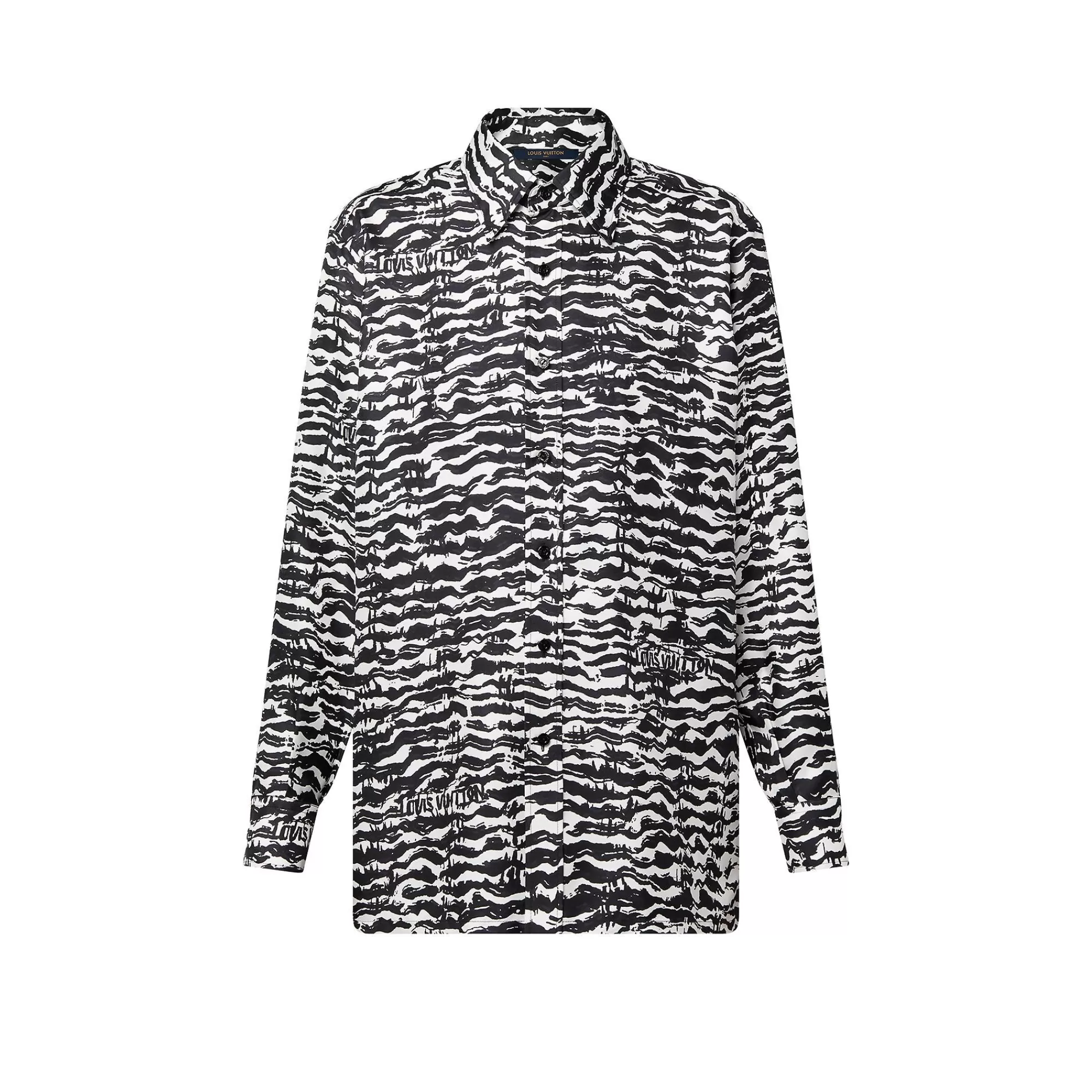 Discount Louis Vuitton Ink Tiger Silk Shirt