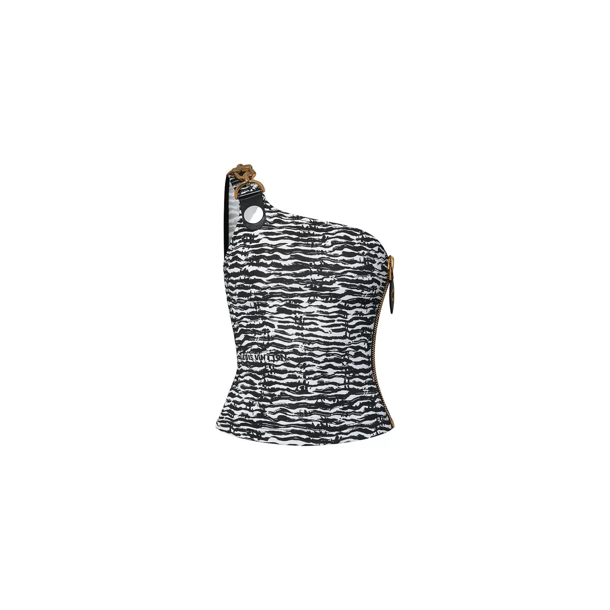 Discount Louis Vuitton Ink Tiger Xxl Detail One-Shoulder Top