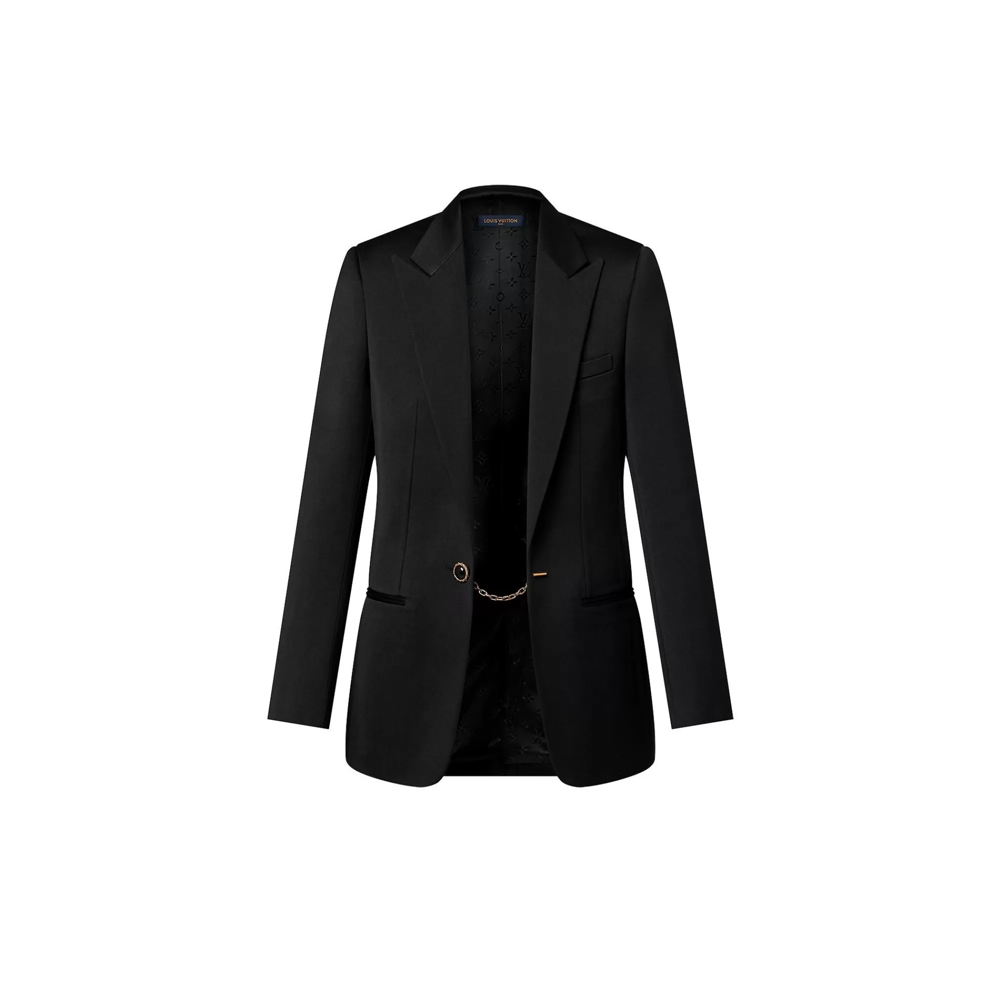 Hot Louis Vuitton Jewel Button Tuxedo Jacket Black