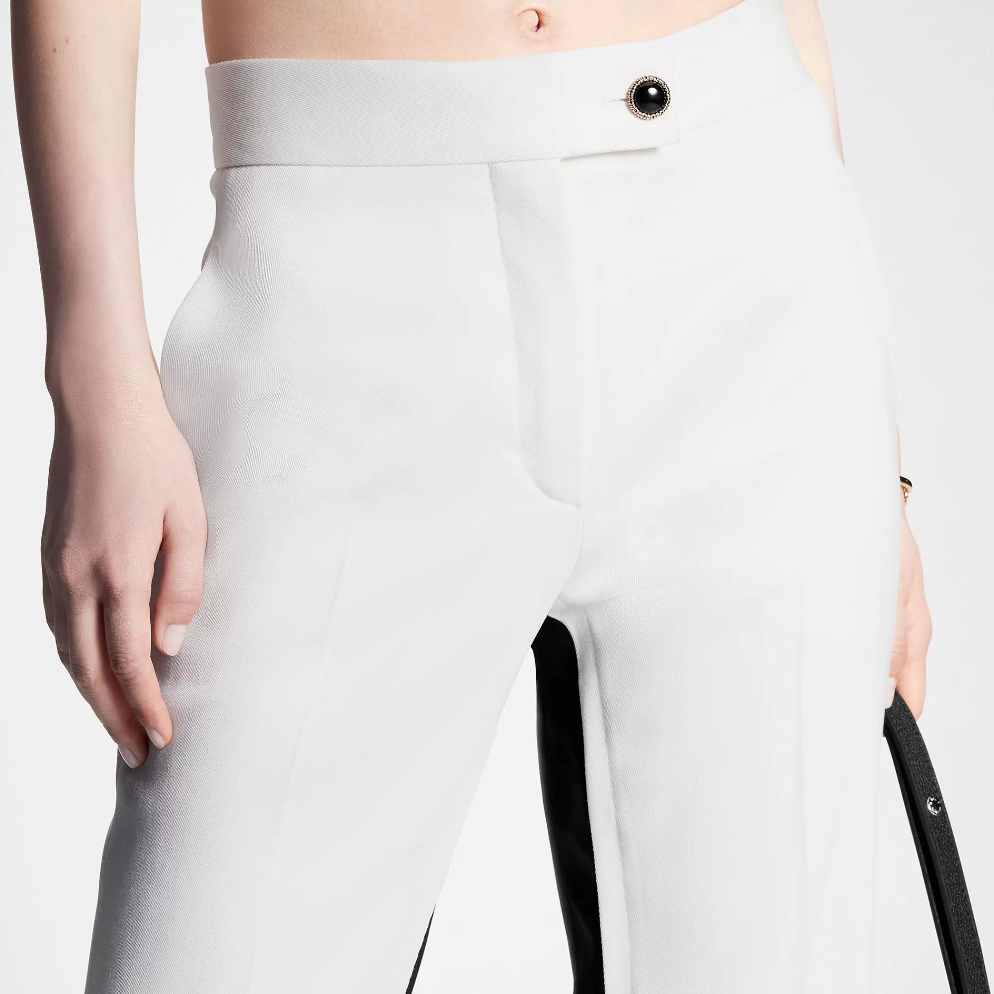 Store Louis Vuitton Jewel Button Tuxedo Pants Milk White