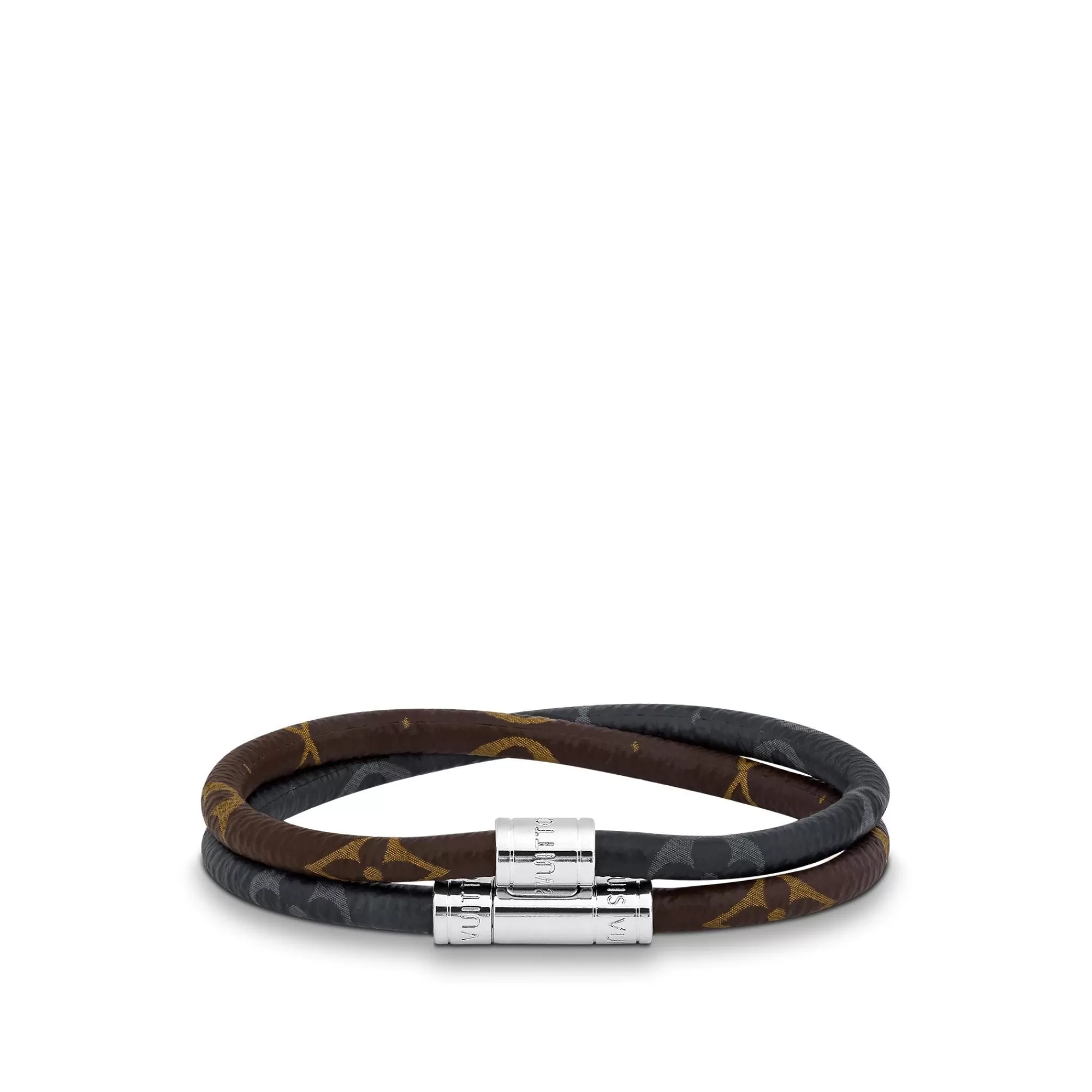 Outlet Louis Vuitton Keep It Double Leather Bracelet Brown