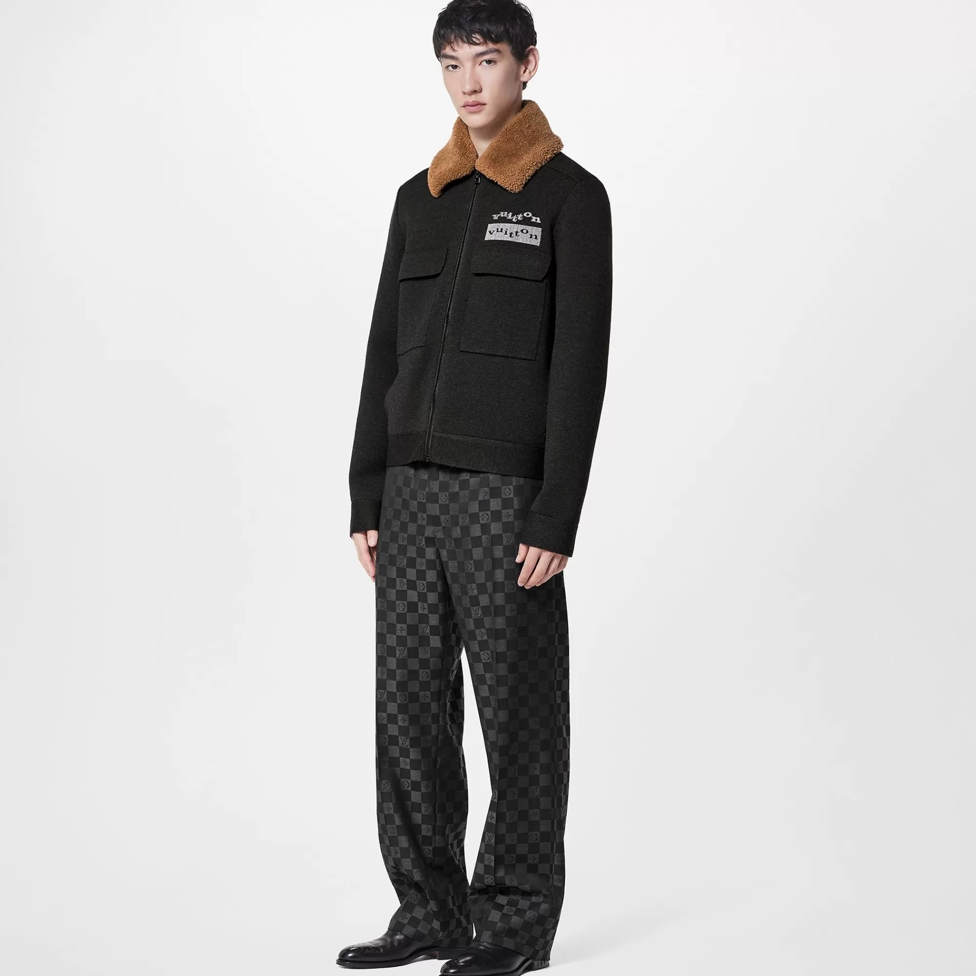 Best Louis Vuitton Knit Blouson With Shearling Collar