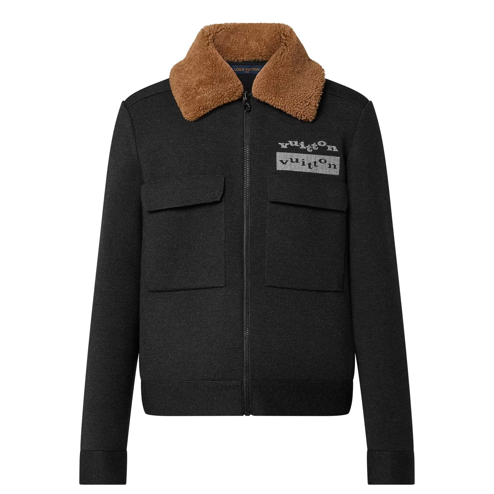 Best Louis Vuitton Knit Blouson With Shearling Collar