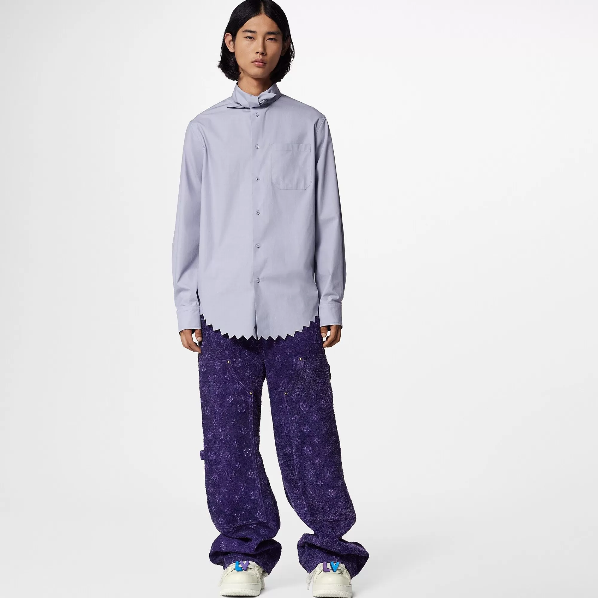Store Louis Vuitton Knotted Collar Long-Sleeved Shirt