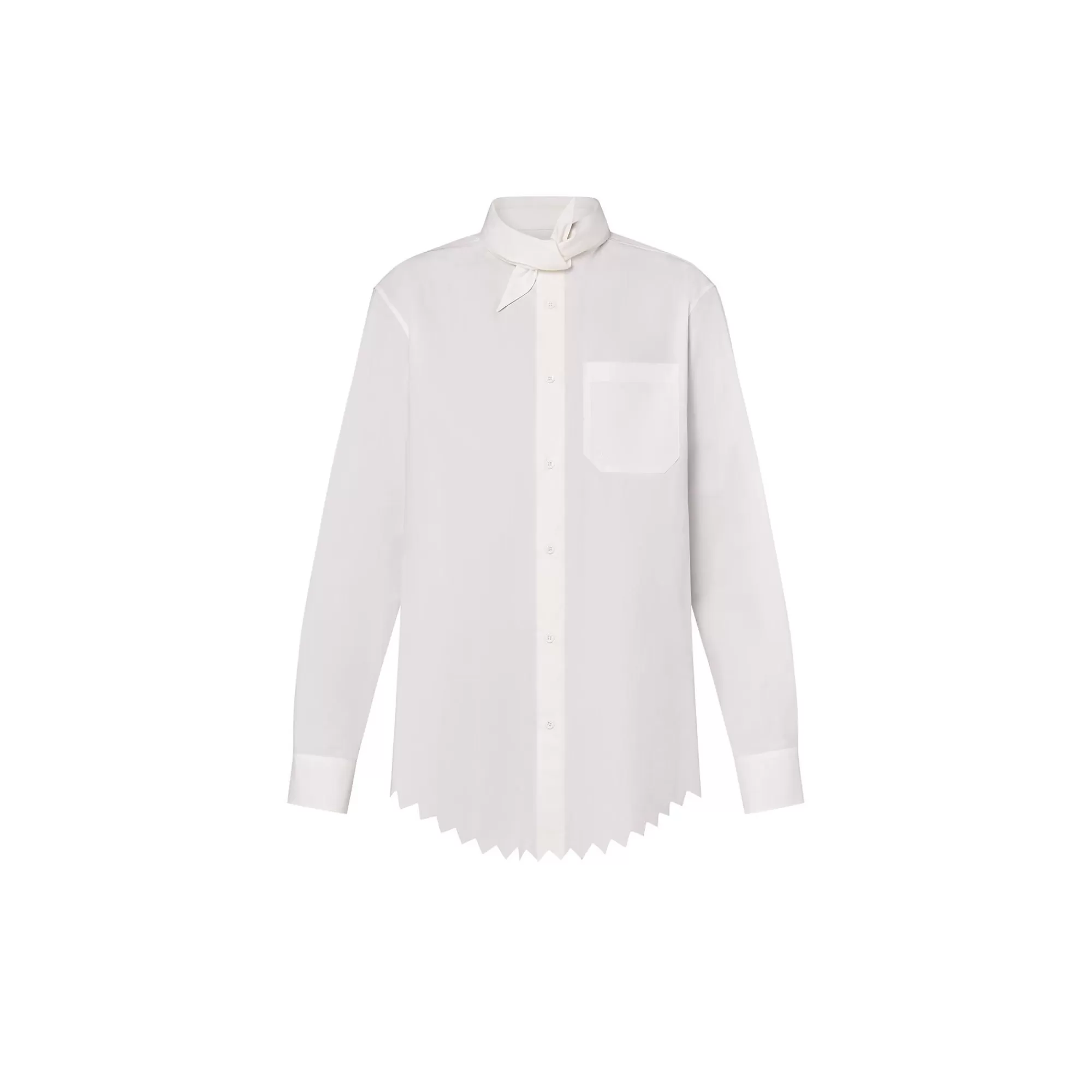 Best Louis Vuitton Knotted Collar Long-Sleeved Shirt