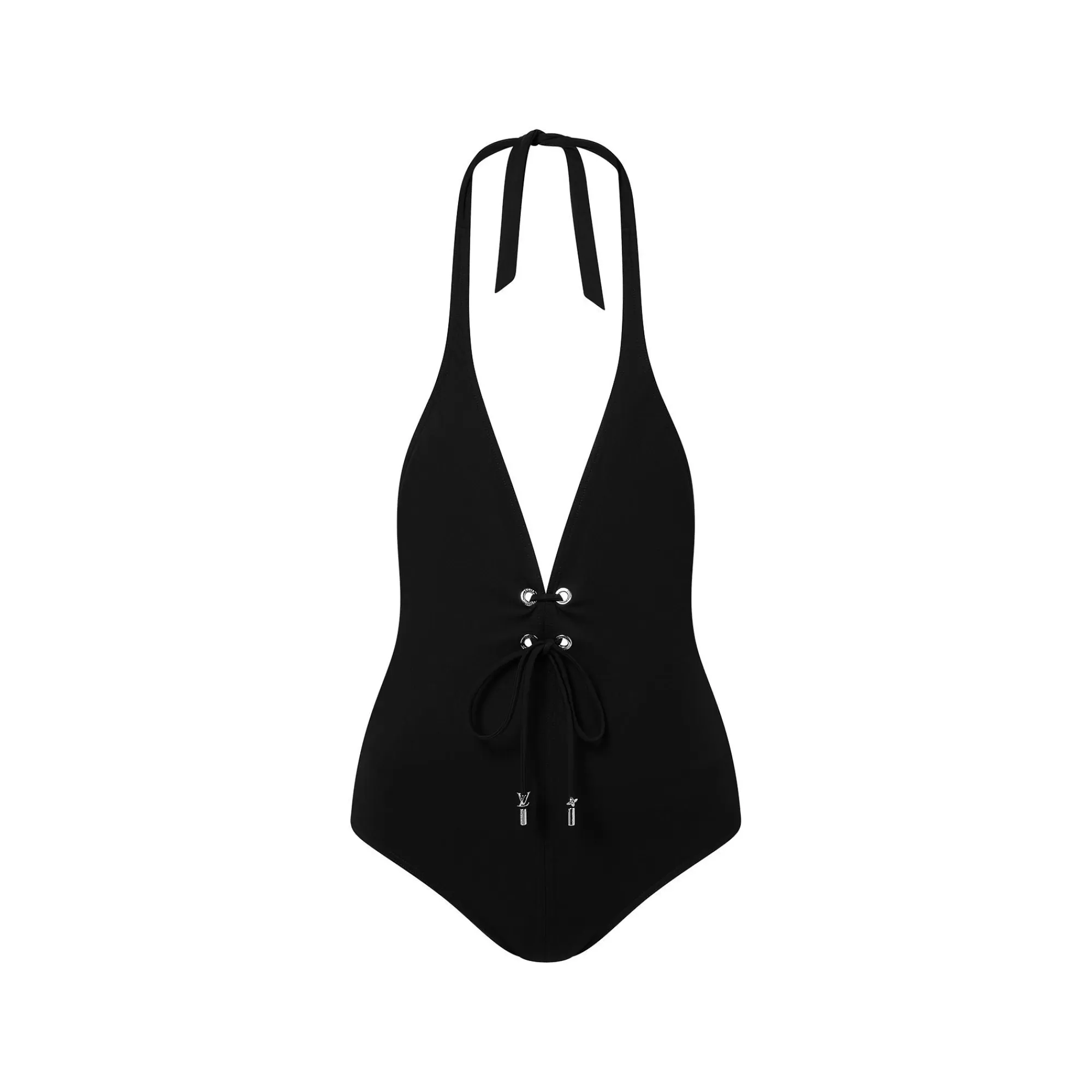 Best Sale Louis Vuitton Lace Front One-Piece Swimsuit Black
