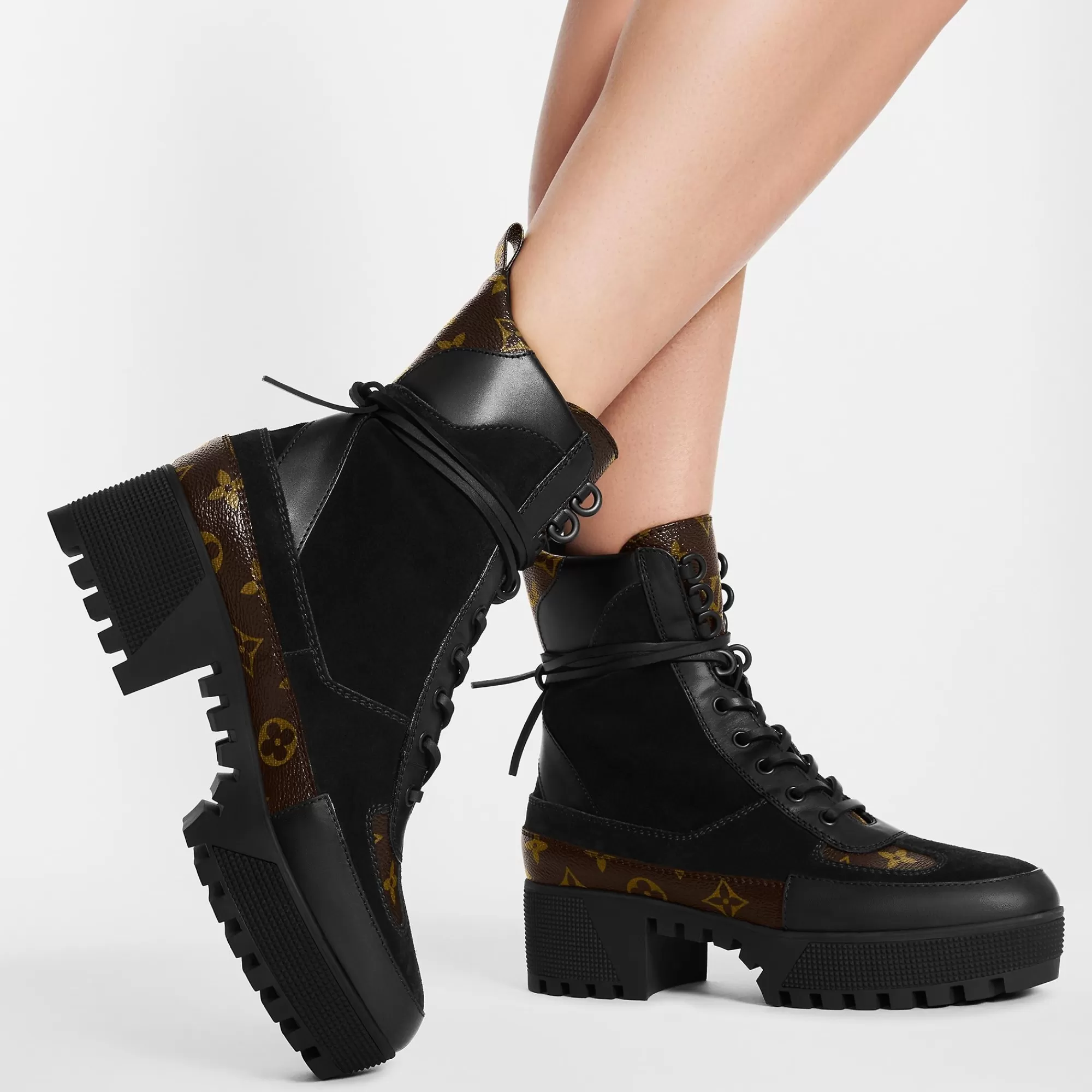 Cheap Louis Vuitton Laureate Platform Desert Boot Black