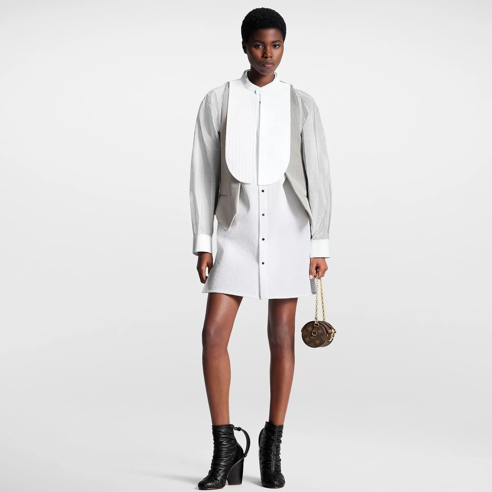 Online Louis Vuitton Layered Bib Shirt Dress