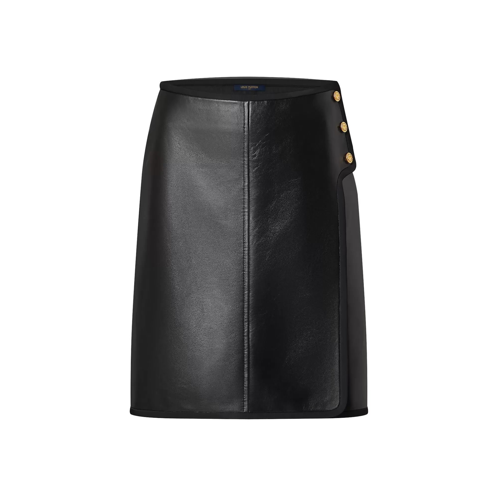 Clearance Louis Vuitton Leather Apron Tab Mini Wrap Skirt