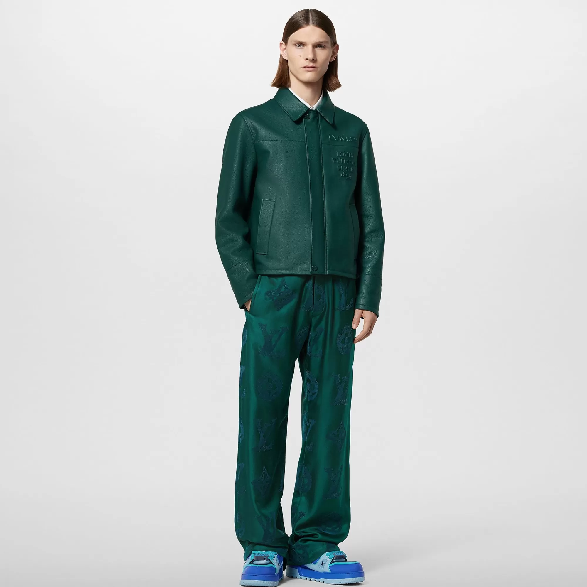Flash Sale Louis Vuitton Leather Blouson Pine Green