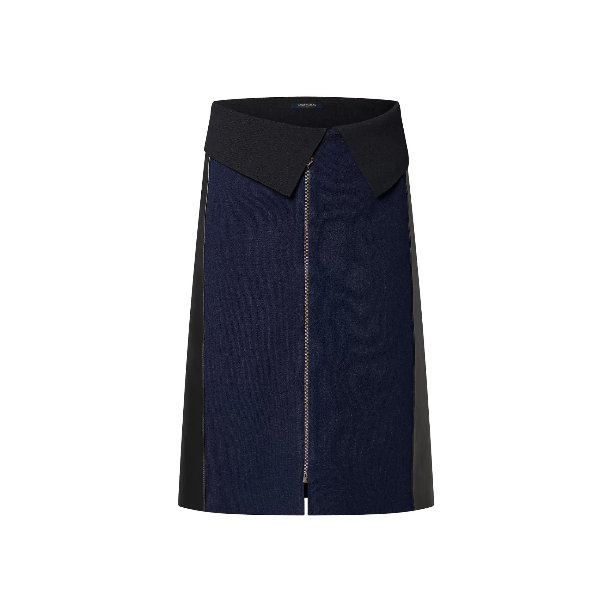 Cheap Louis Vuitton Leather Insert Zip-Up Skirt