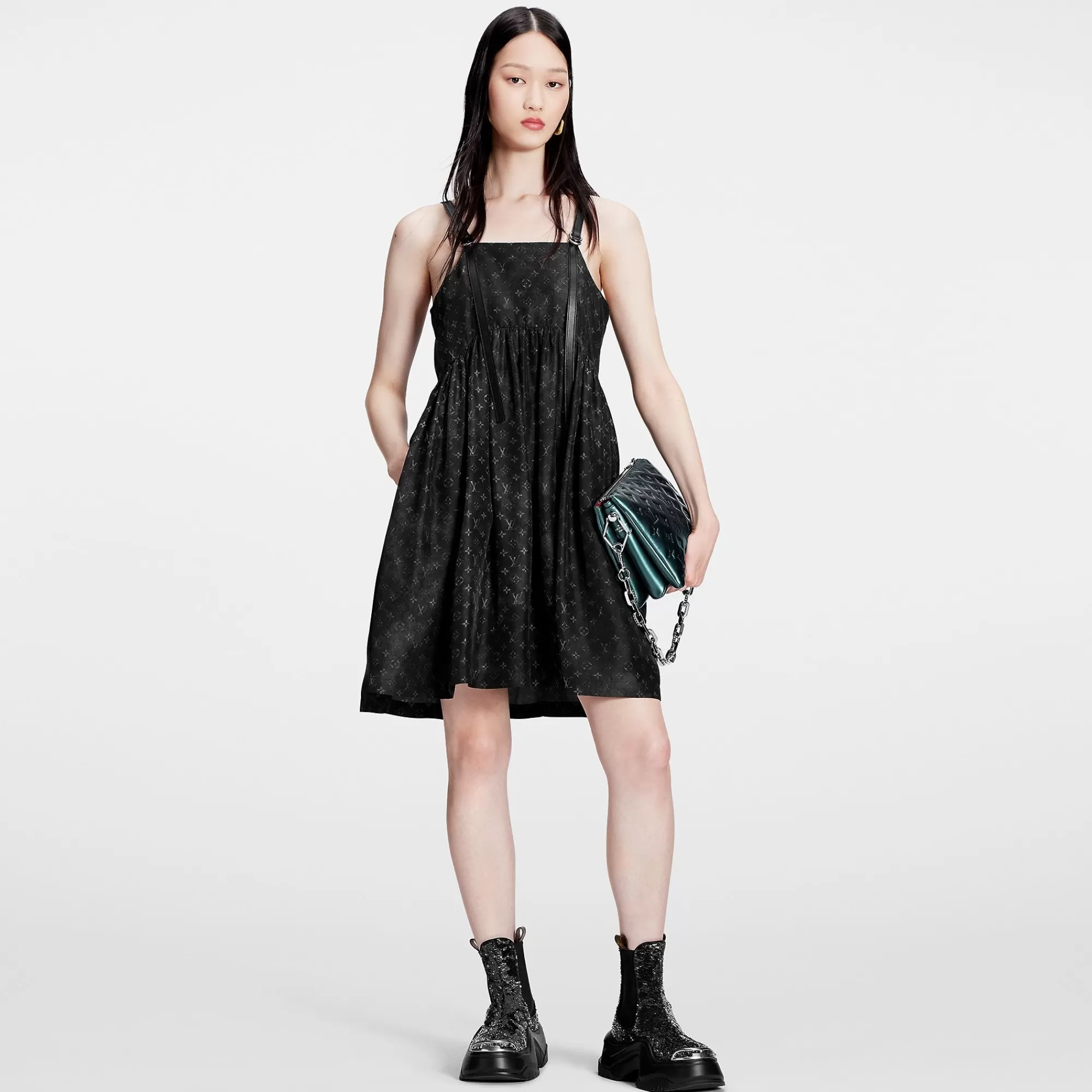 Clearance Louis Vuitton Leather Strap Monogram Cloud Dress