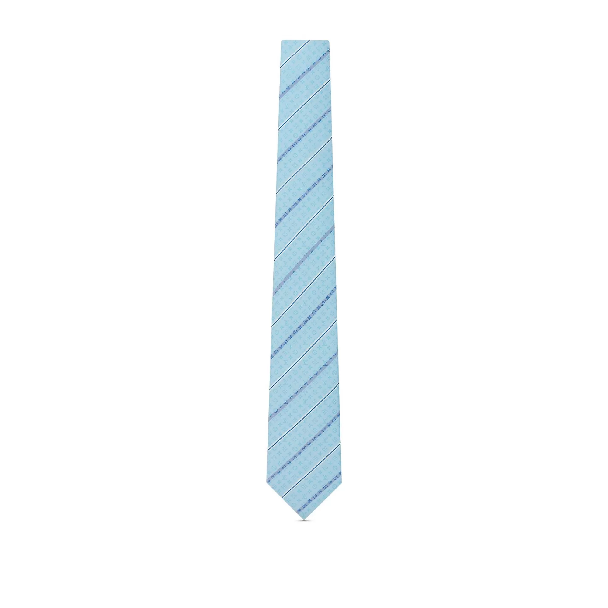 Store Louis Vuitton Lined Stripes Tie Light Blue