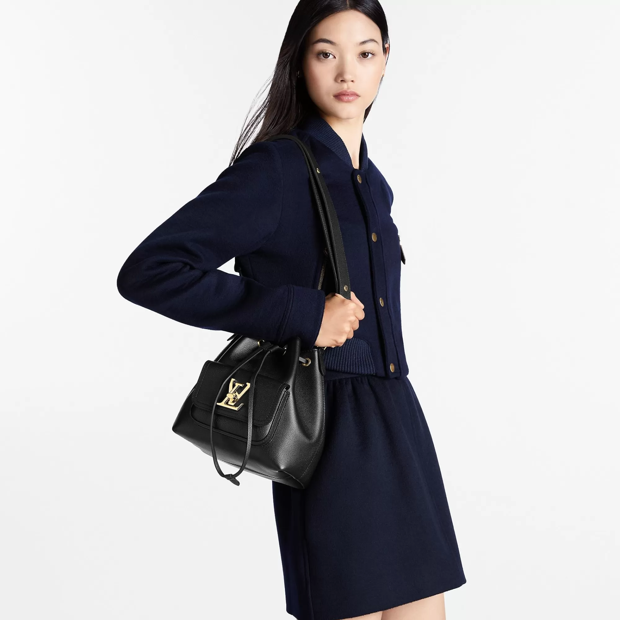 Cheap Louis Vuitton Lockme Bucket Black