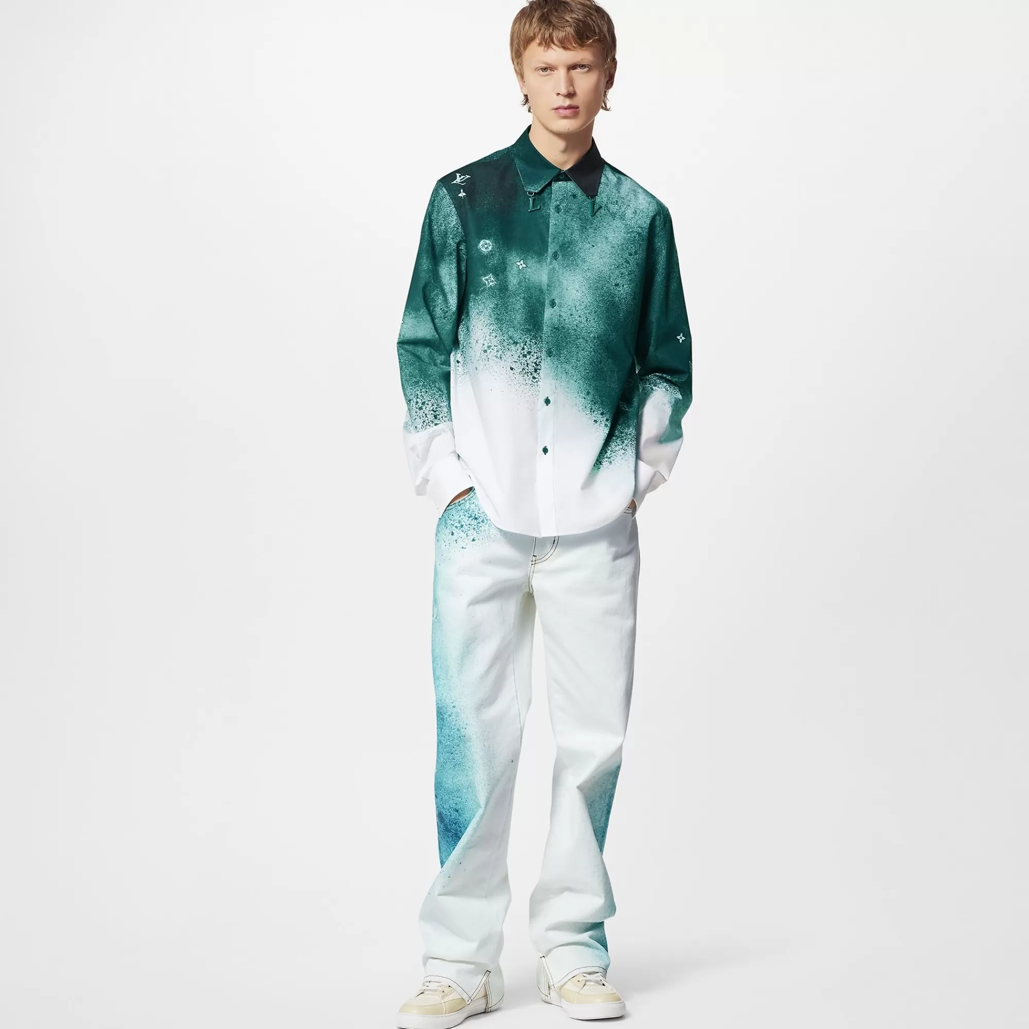 Outlet Louis Vuitton Long-Sleeved Graphic Shirt