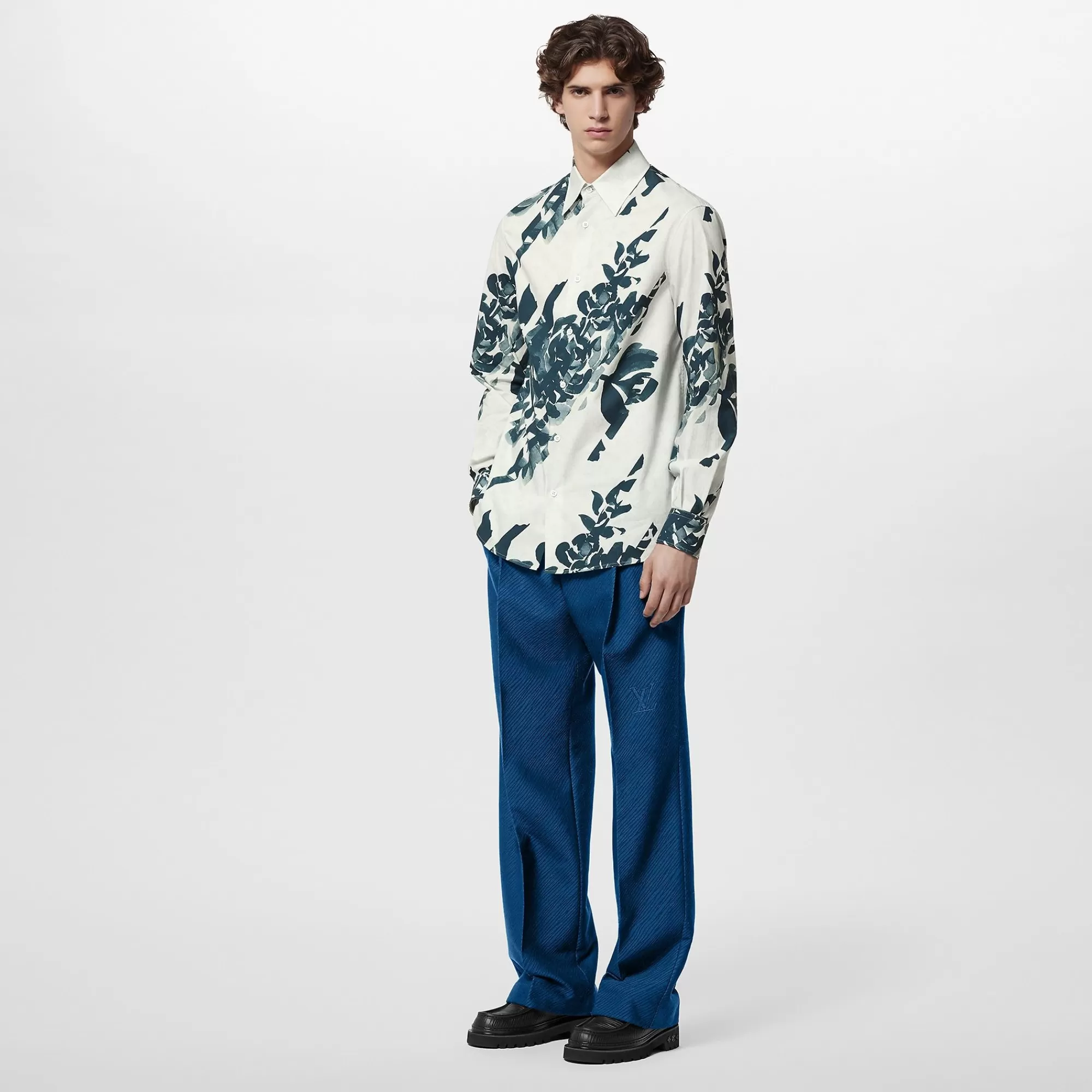 Cheap Louis Vuitton Long-Sleeved Printed Cotton Shirt