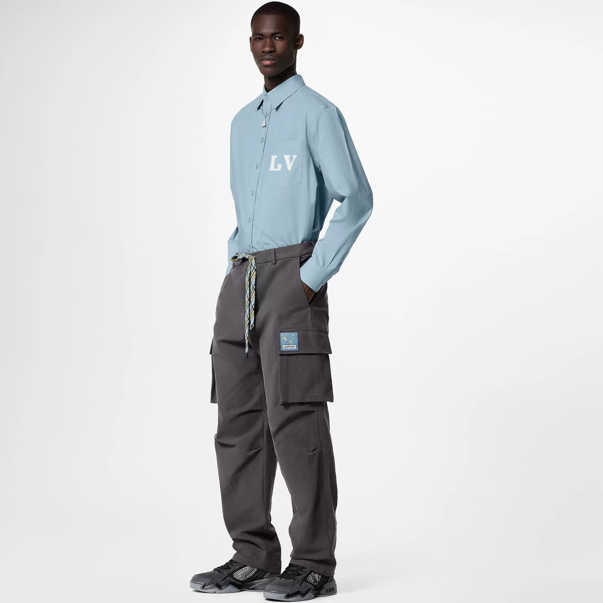 Online Louis Vuitton Long-Sleeved Regular Shirt With Placed Graphic