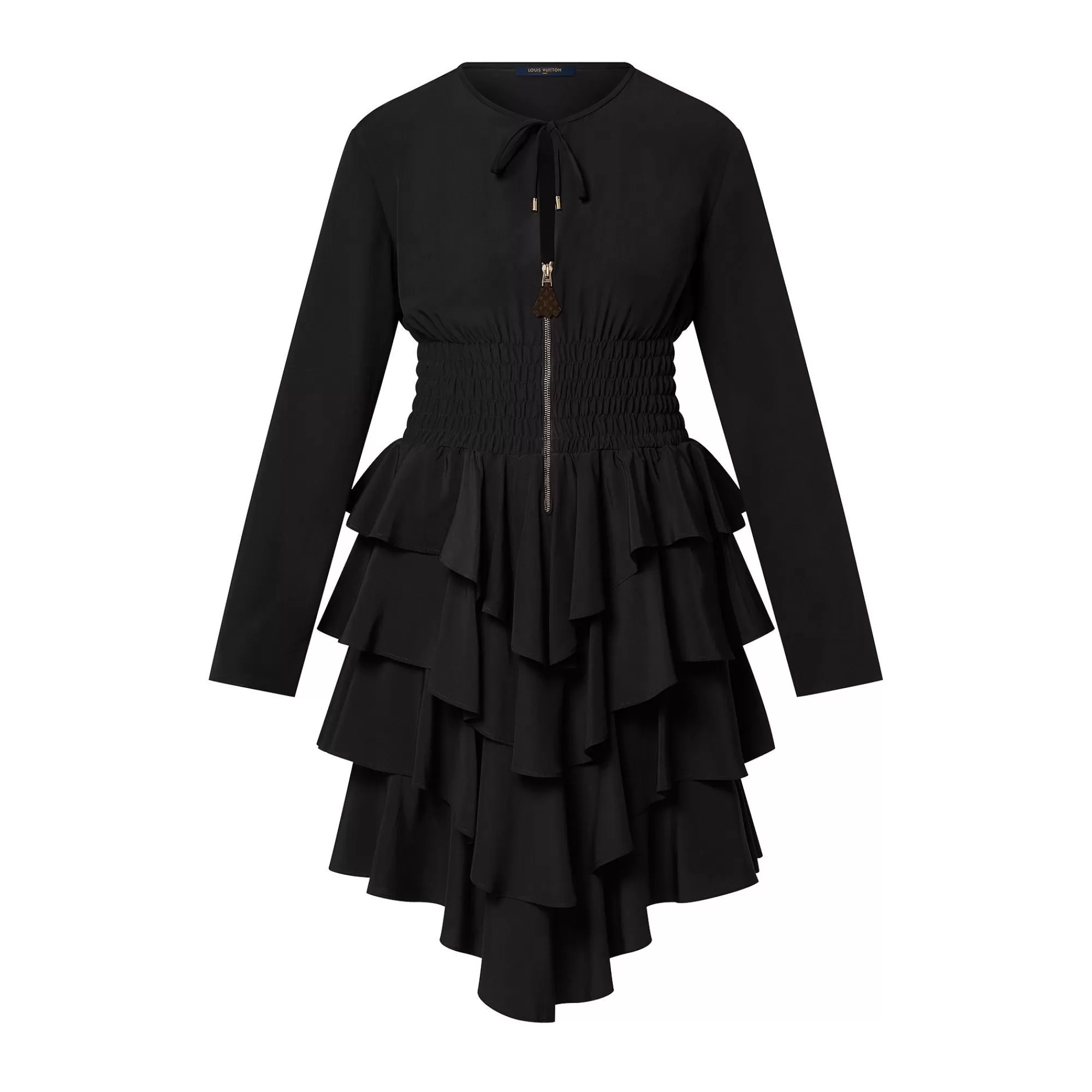 Best Louis Vuitton Long-Sleeved Tiered Dress