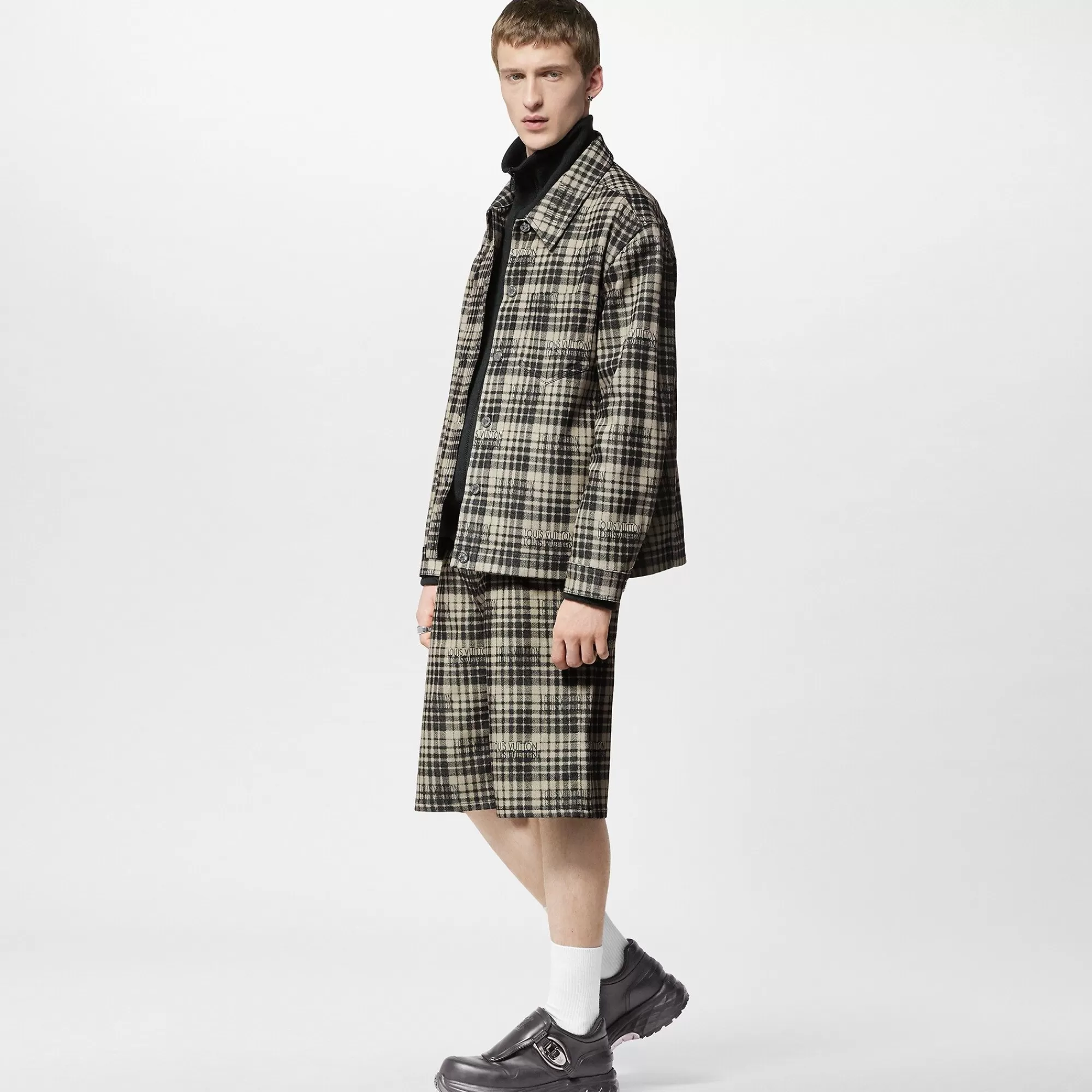 Outlet Louis Vuitton Checked Denim Overshirt