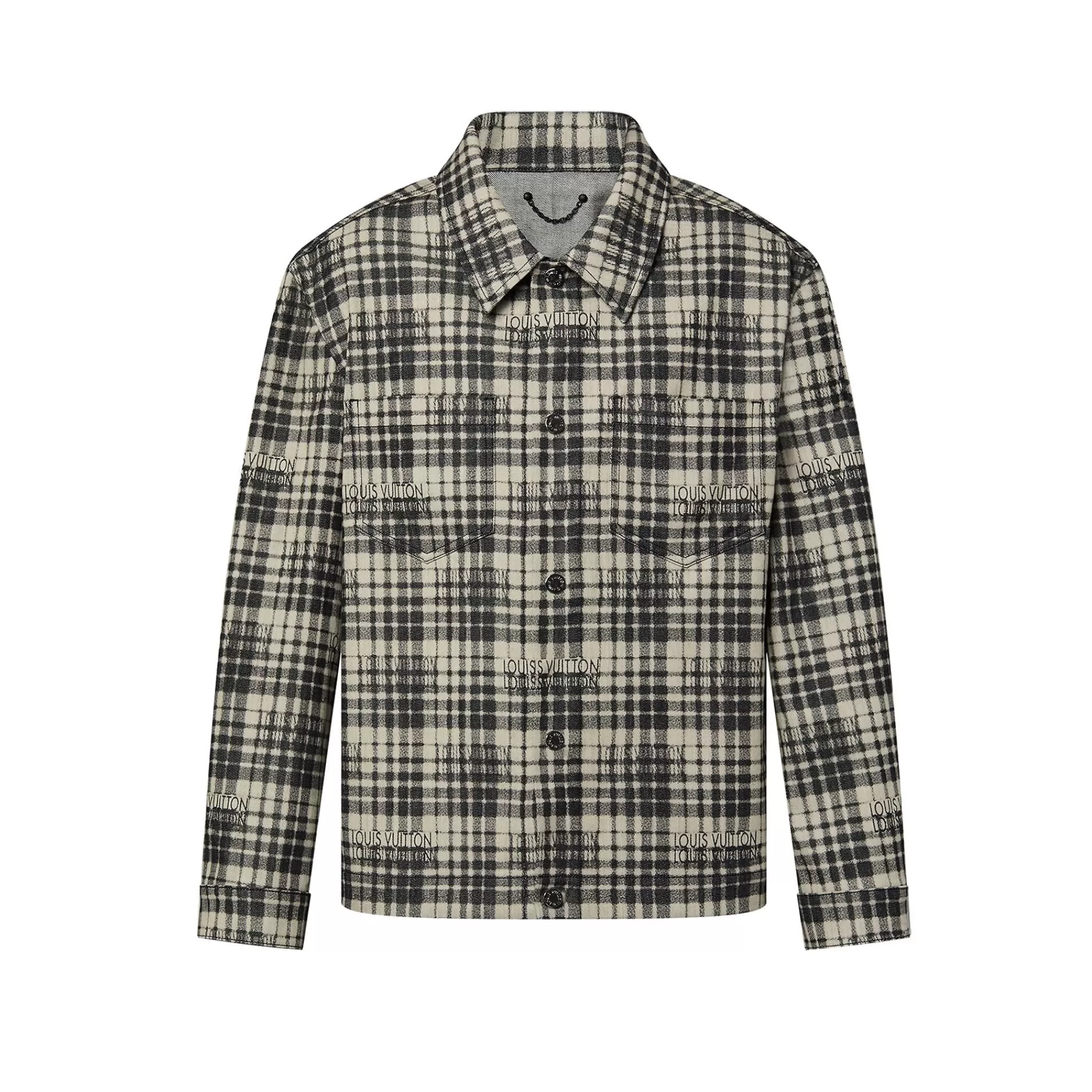 Outlet Louis Vuitton Checked Denim Overshirt