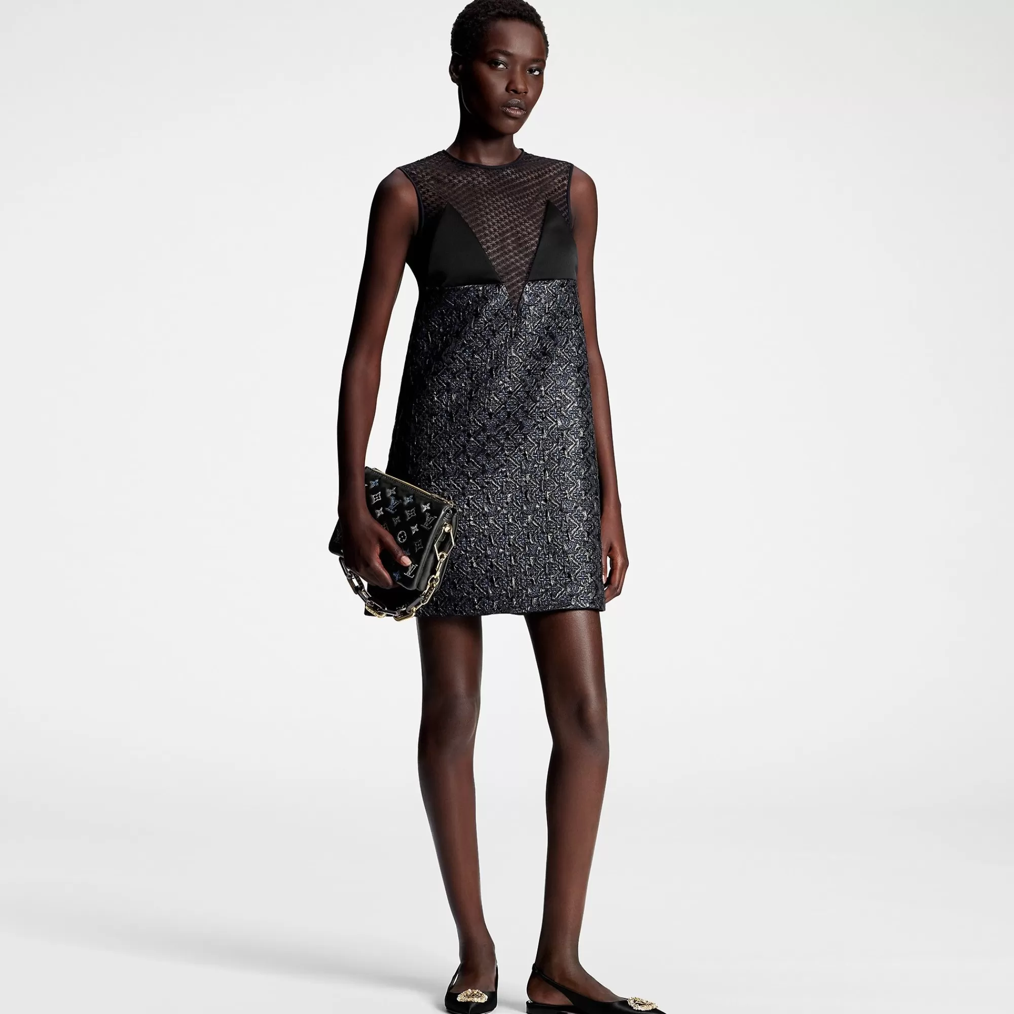 Cheap Louis Vuitton Lurex Monogram And Lace Dress