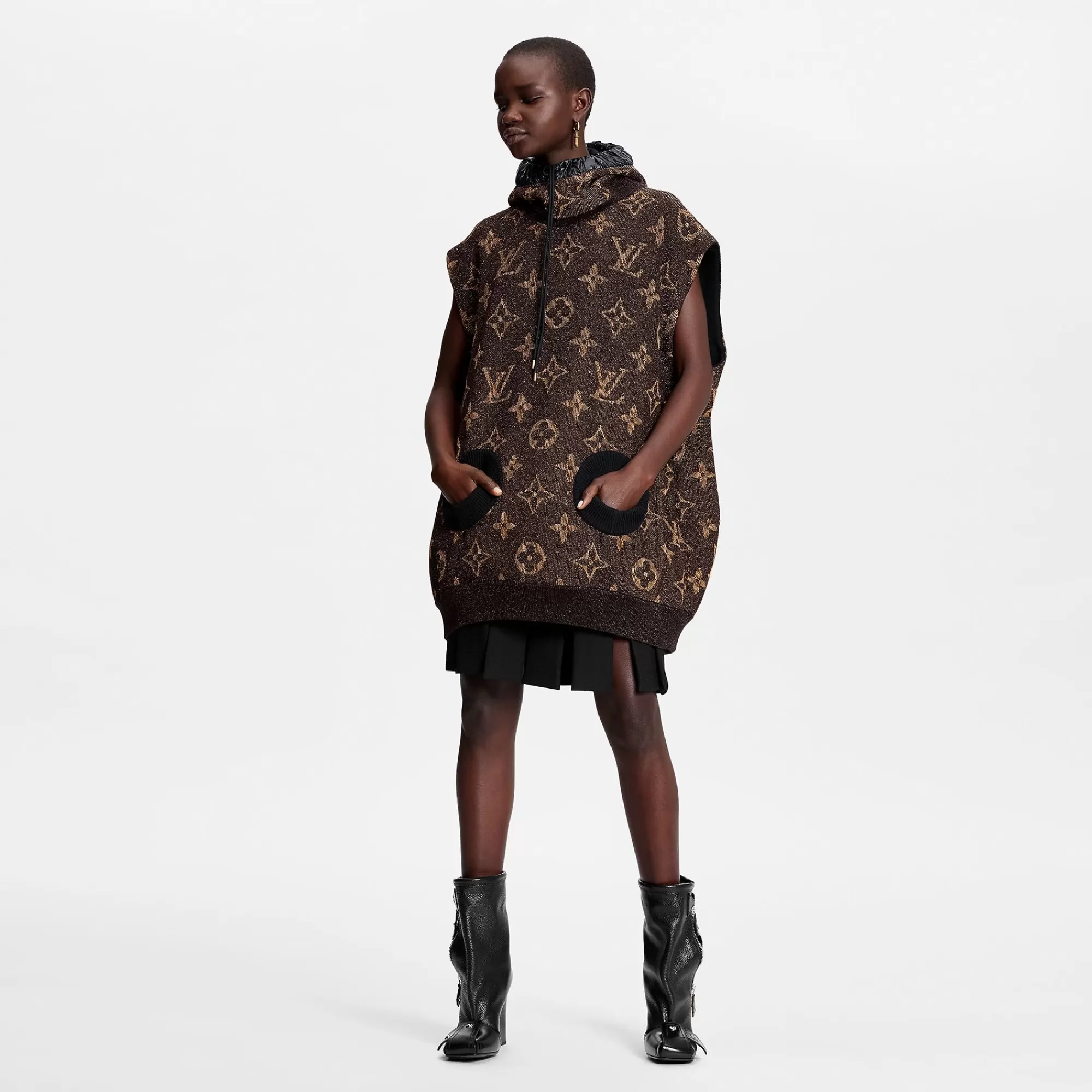 Shop Louis Vuitton Lurex Monogram Sleeveless Pullover