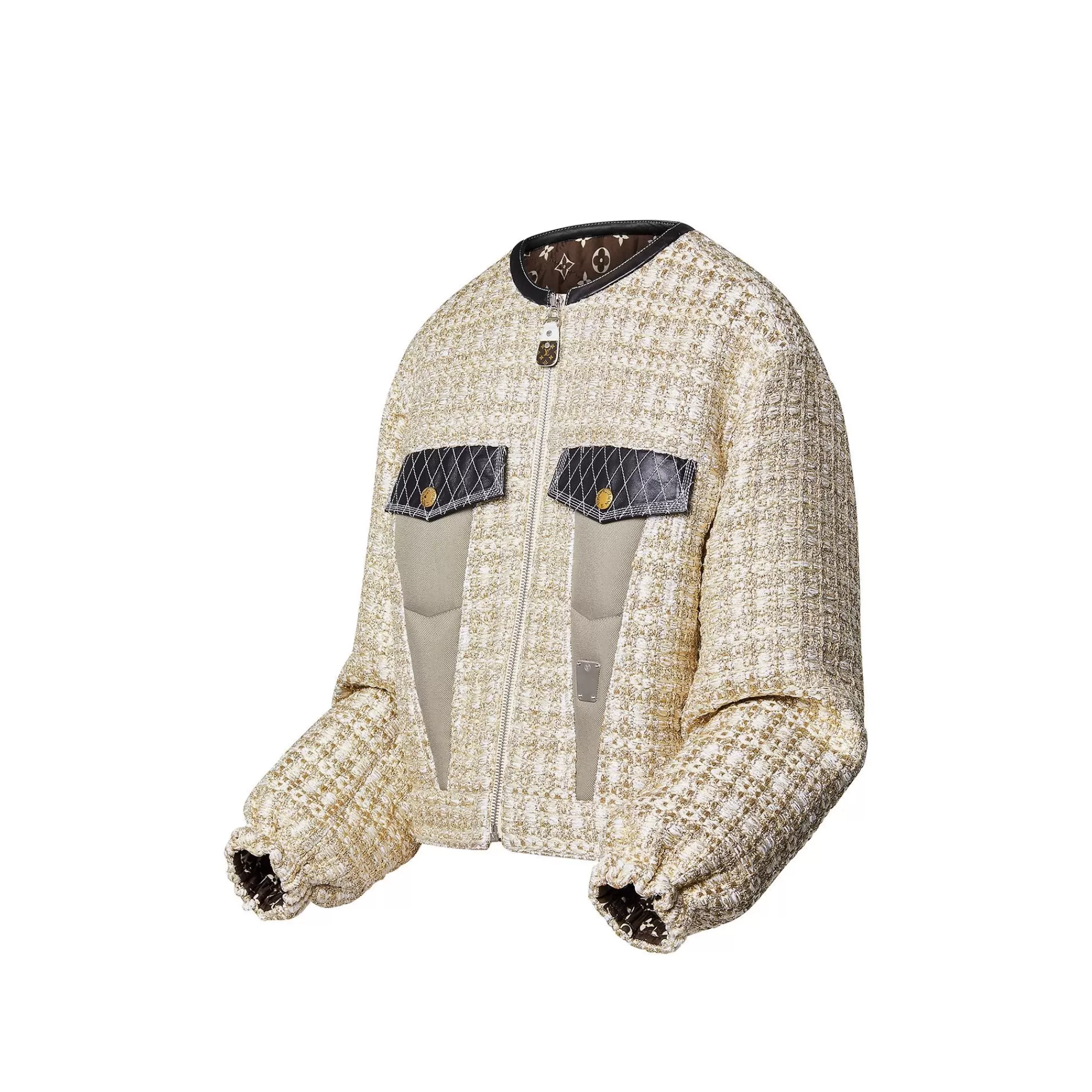 Best Sale Louis Vuitton Lurex Tweed Frill Sleeve Jacket
