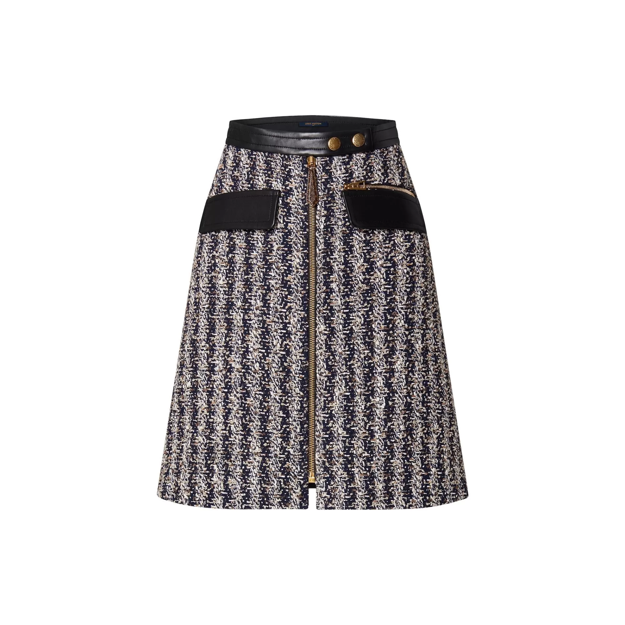 Hot Louis Vuitton Lurex Tweed Front Skirt
