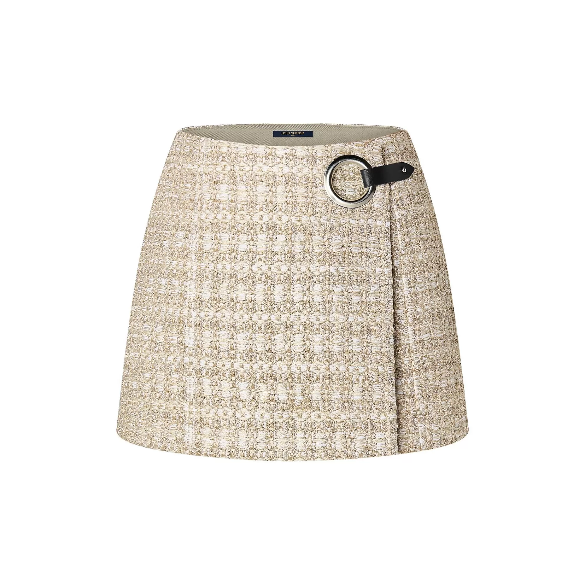 Store Louis Vuitton Lurex Tweed Mini Wrap Skirt