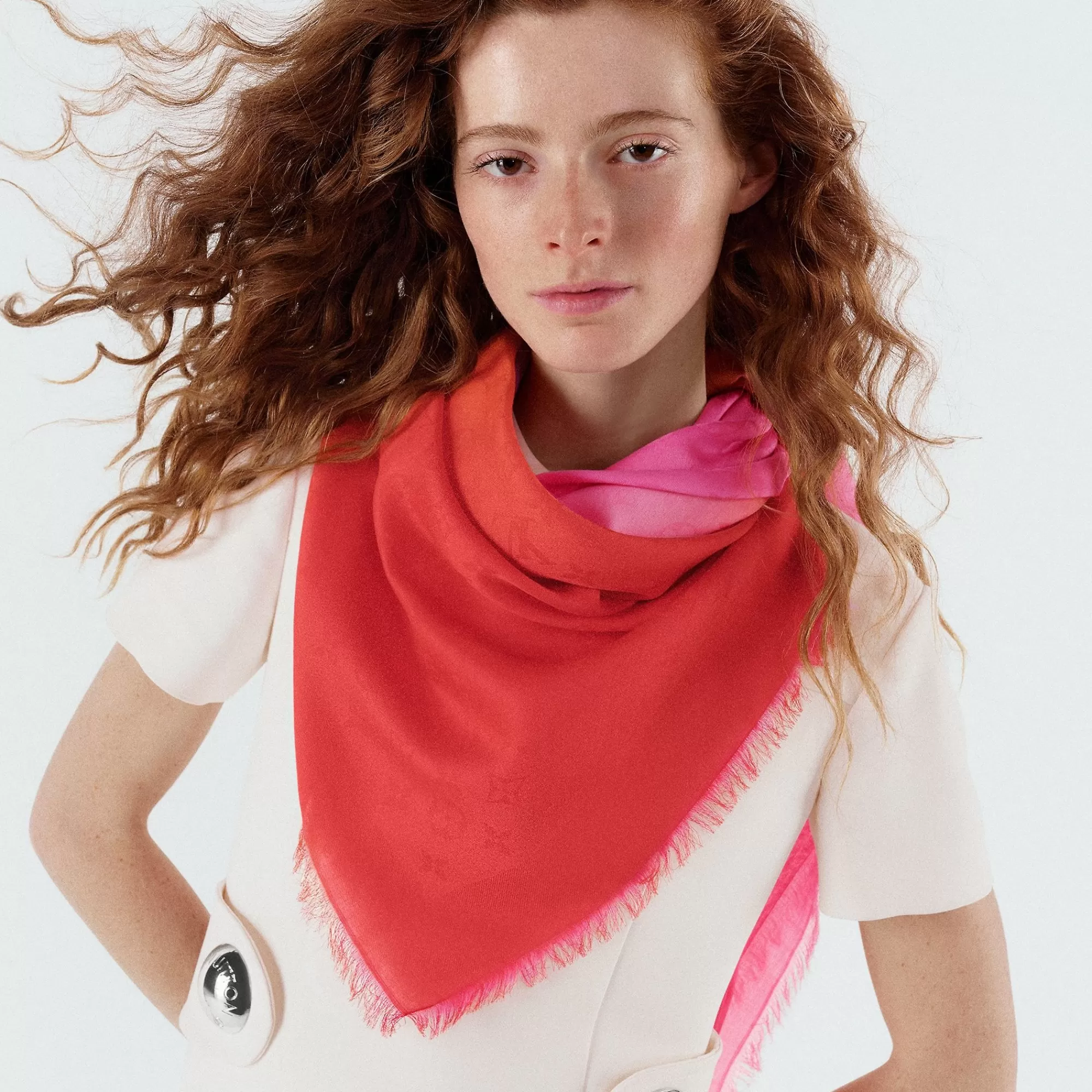 Cheap Louis Vuitton Lv Breeze Shawl Rose Red
