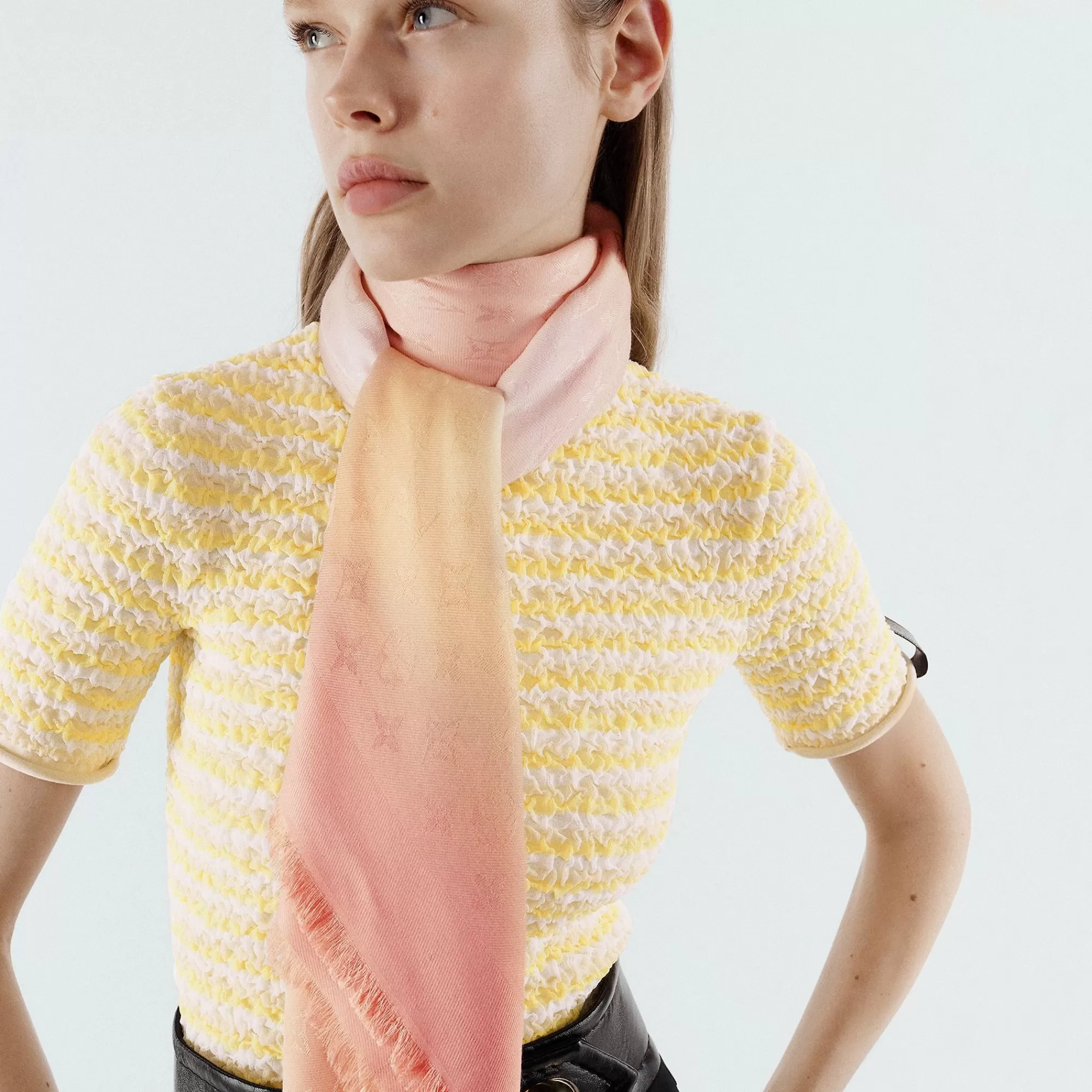 Store Louis Vuitton Lv Brush Shawl Beige Jaune