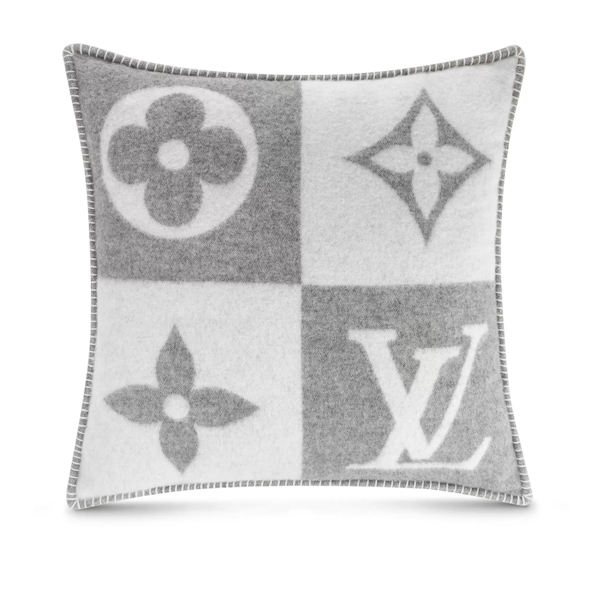 Outlet Louis Vuitton Lv Checkmate Cushion Grey