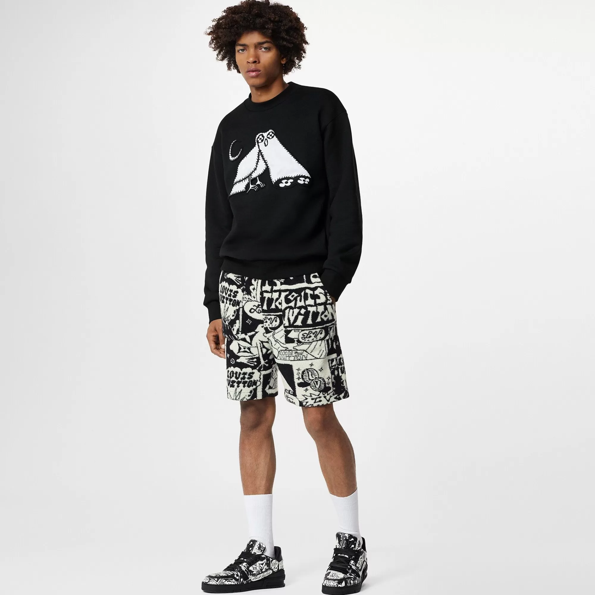 Shop Louis Vuitton Lv Comics Fleece Short