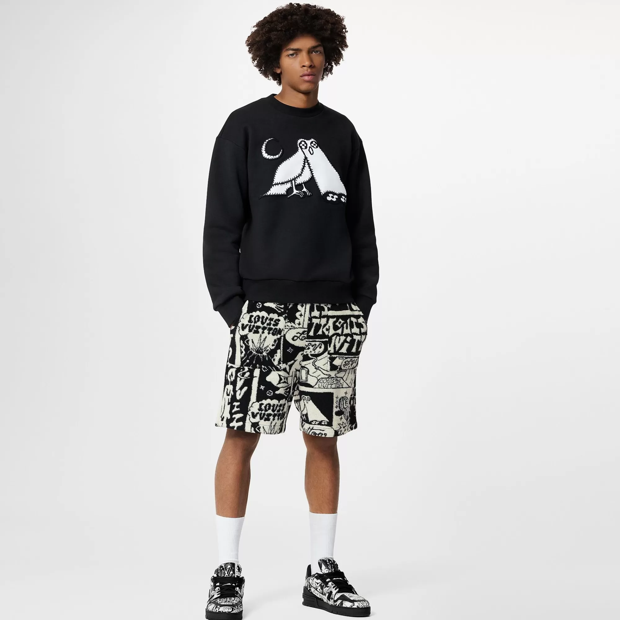 Hot Louis Vuitton Lv Comics Owl Patch Crewneck