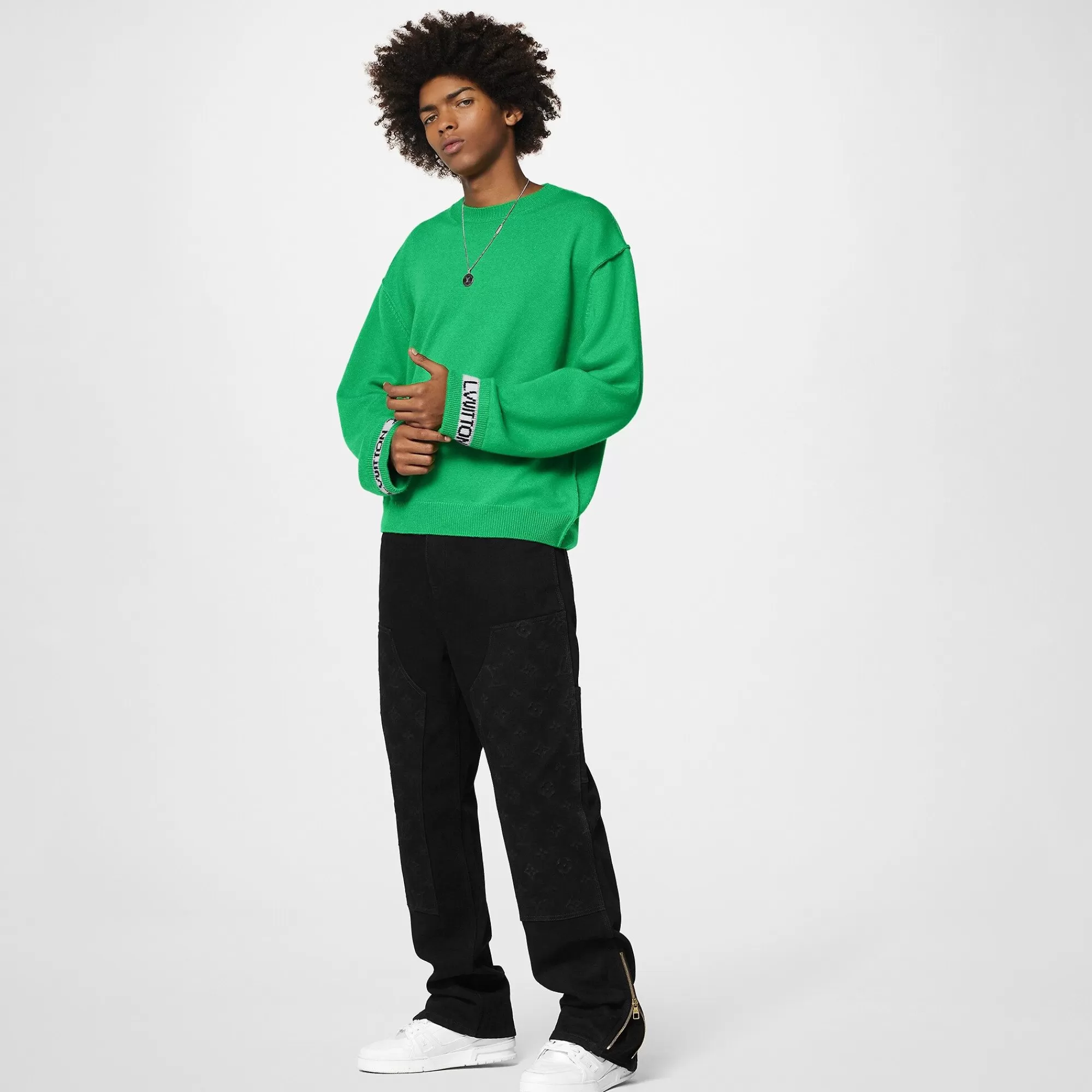 Best Sale Louis Vuitton Lv Cuffs Cashmere Crewneck