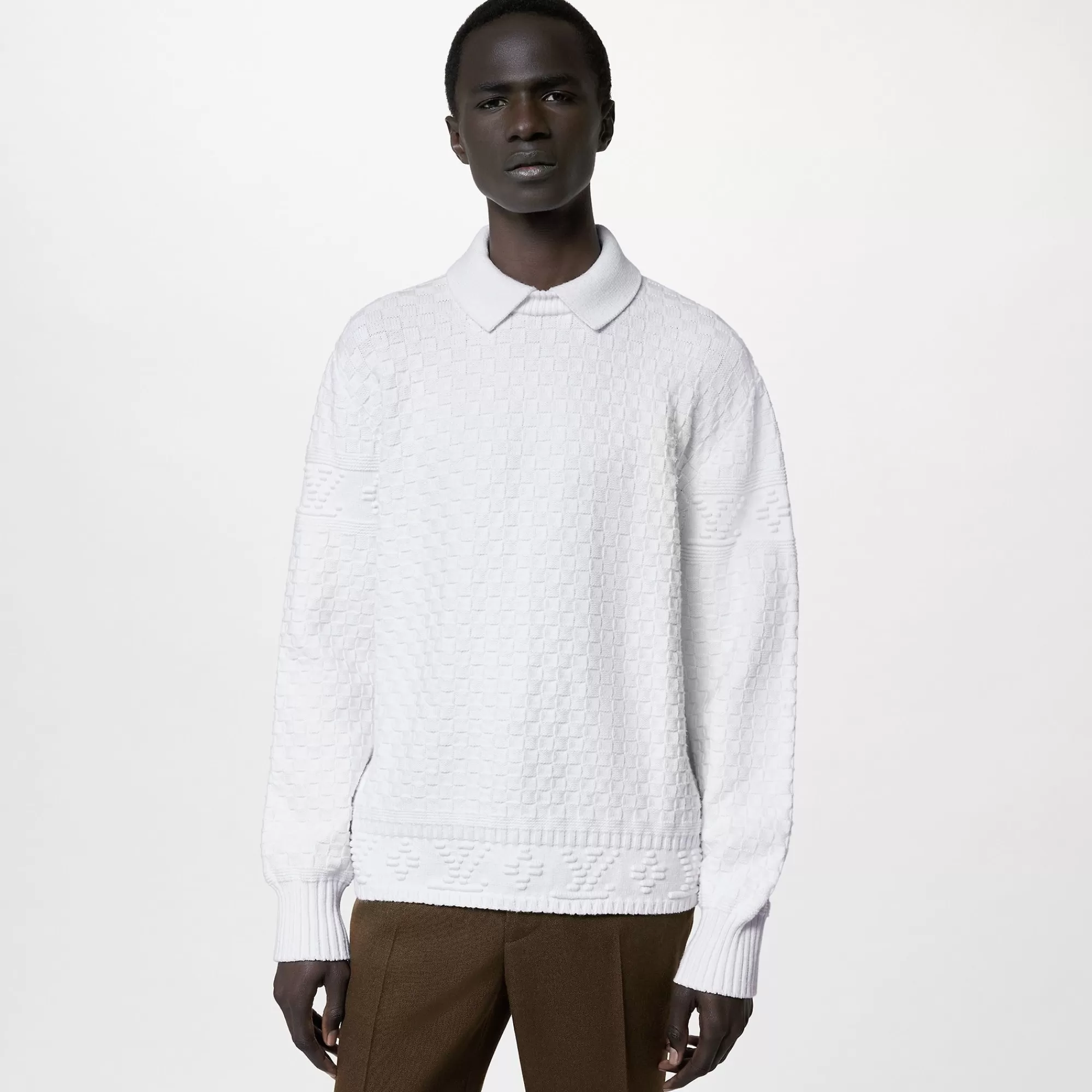 Shop Louis Vuitton Lv Damier Wool Blend Pullover