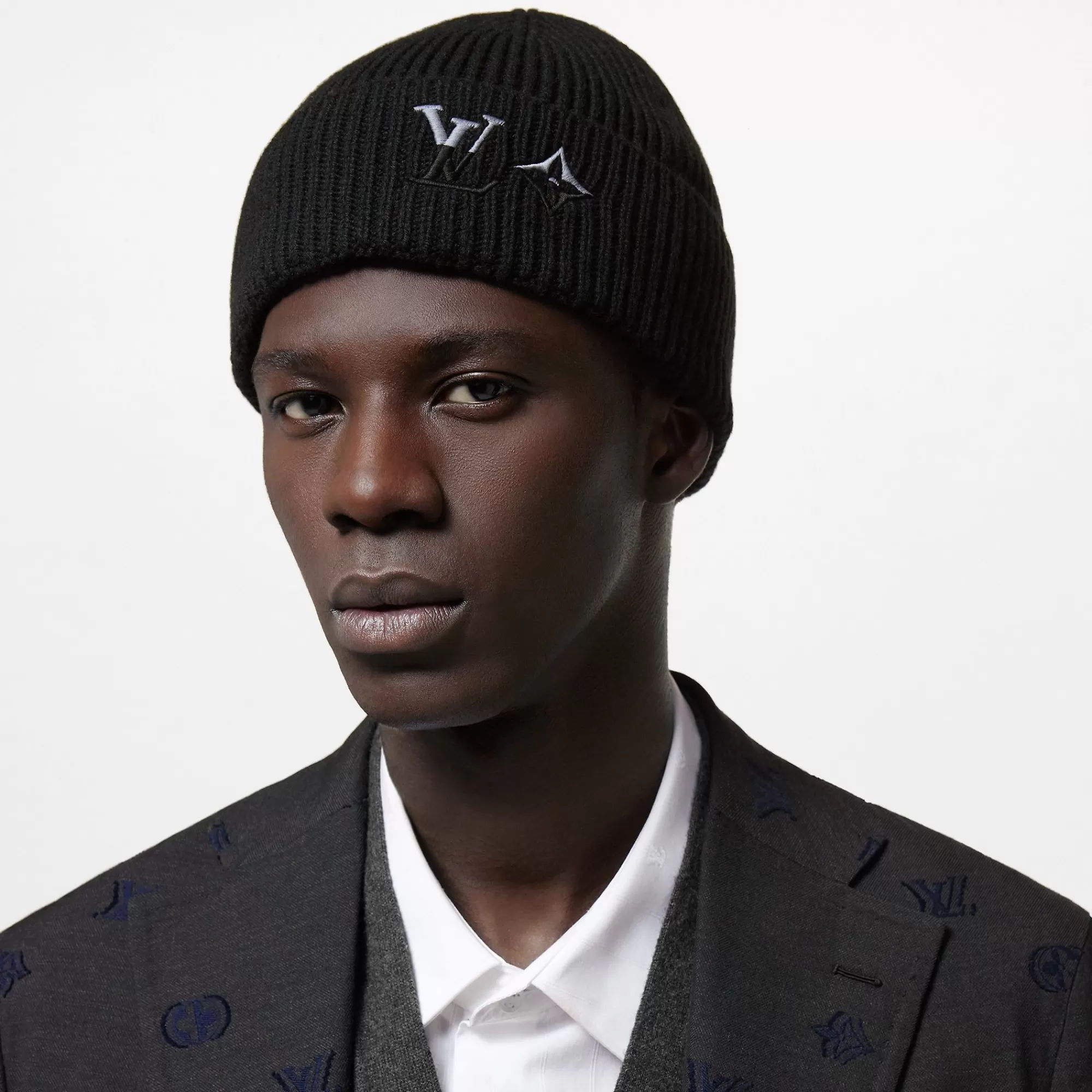 Shop Louis Vuitton Lv Dual Beanie Black