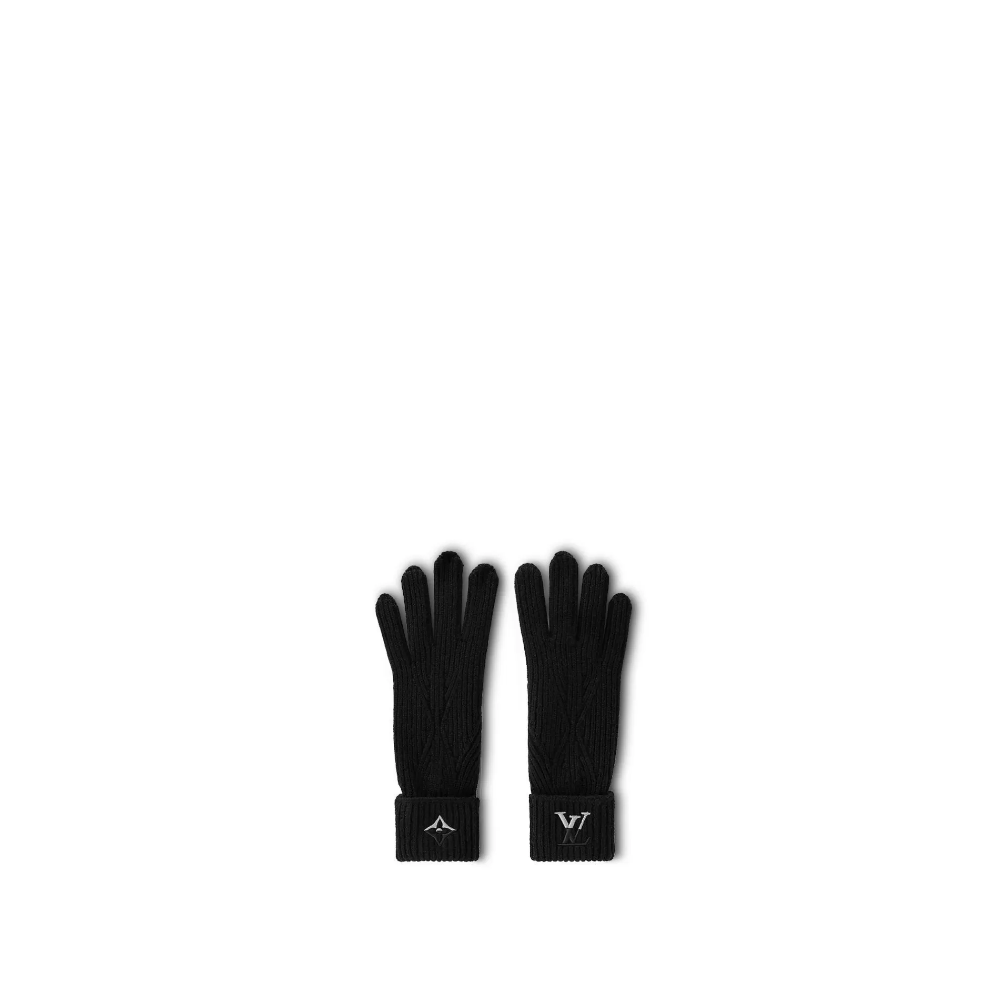 Outlet Louis Vuitton Lv Dual Knit Gloves Black